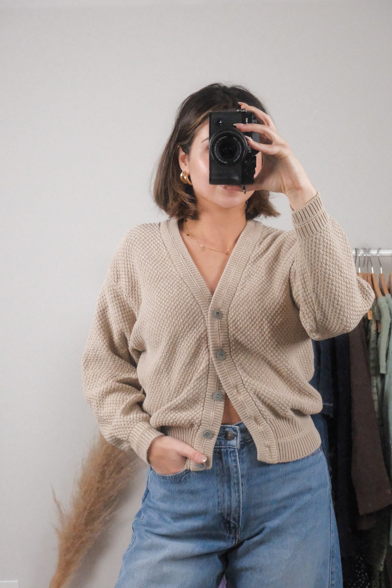 Vintage x Cotton Knit Cardigan (S/M)