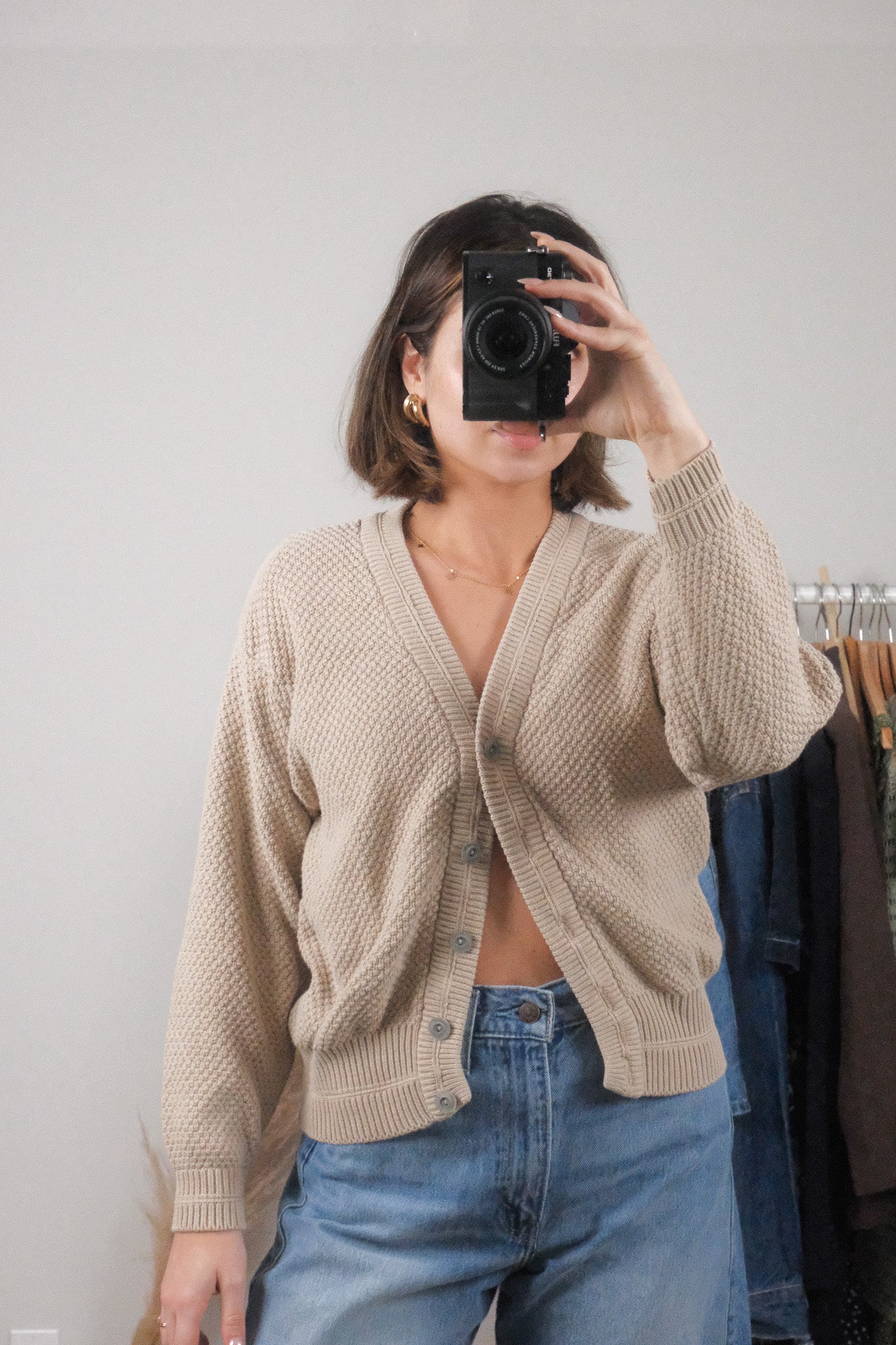Vintage x Cotton Knit Cardigan (S/M)