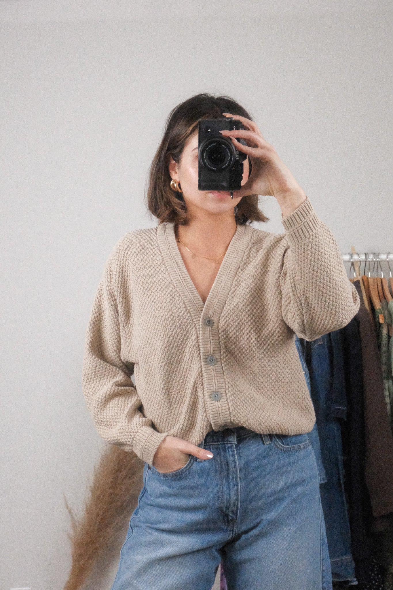 Vintage x Cotton Knit Cardigan (S/M)