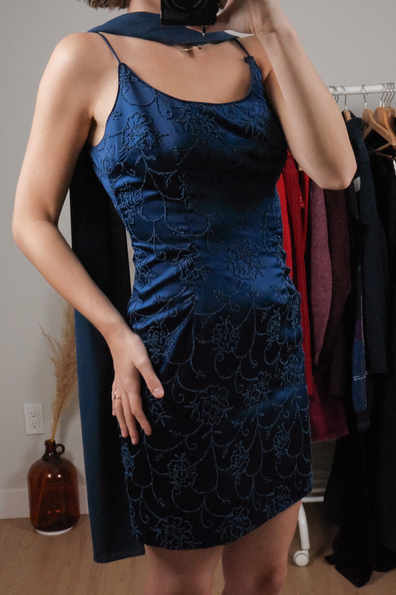 Made in USA x Vintage x Beaded Mini Dress Scarf (S)