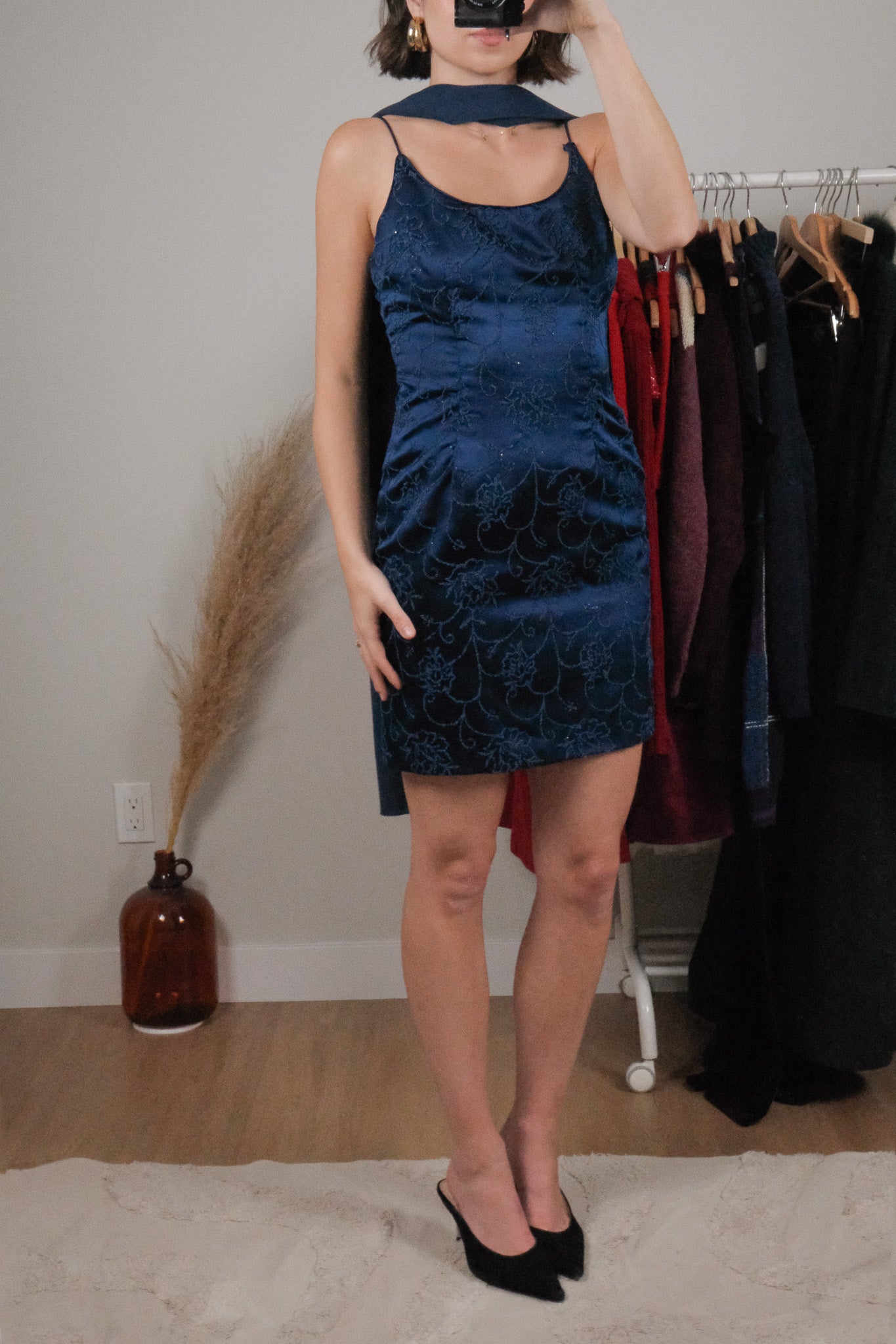 Made in USA x Vintage x Beaded Mini Dress Scarf (S)