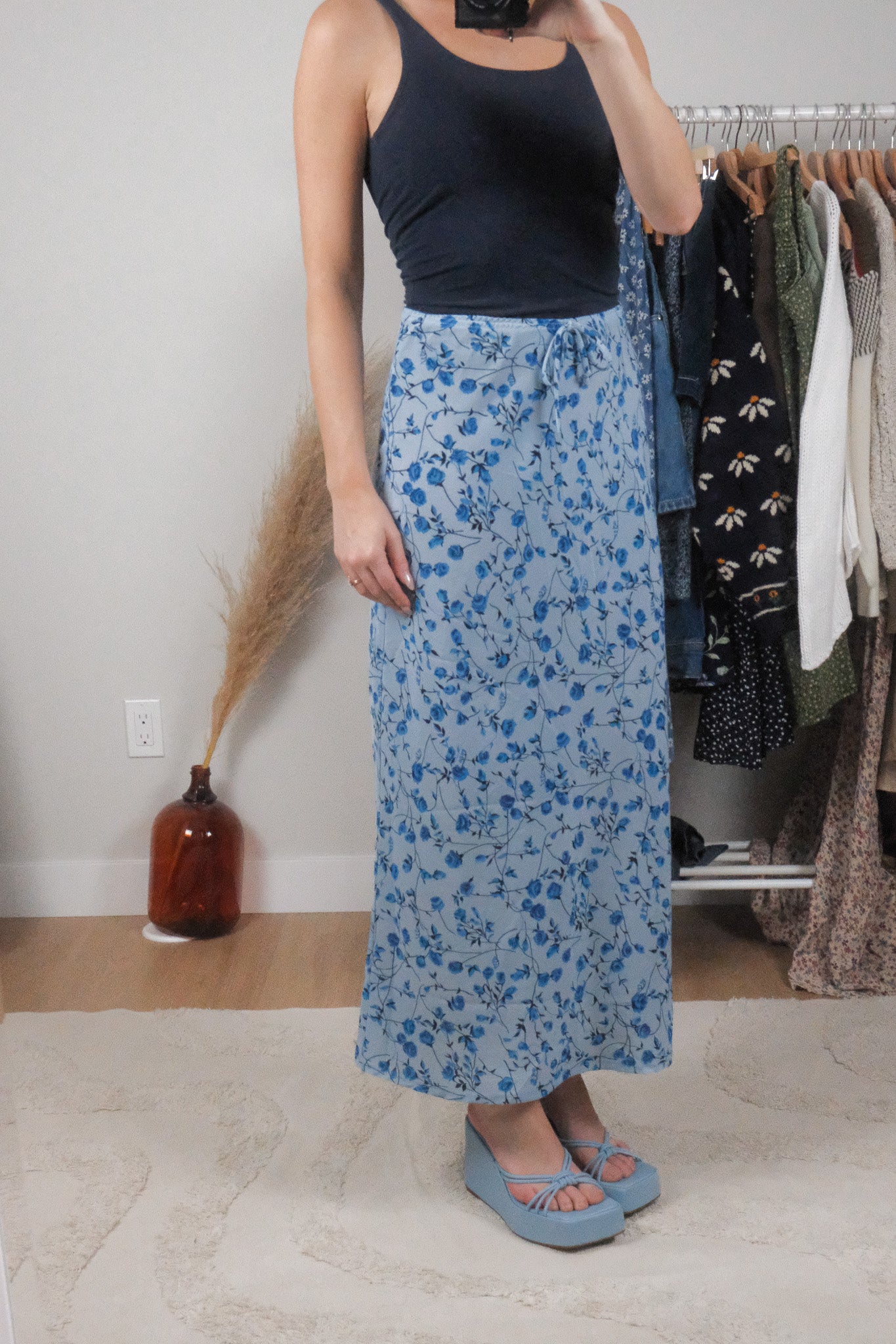 Made in Canada x Vintage x Floral Maxi Skirt (S)