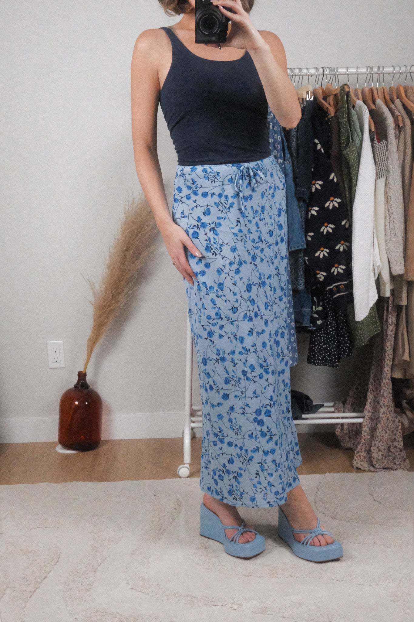 Made in Canada x Vintage x Floral Maxi Skirt (S)