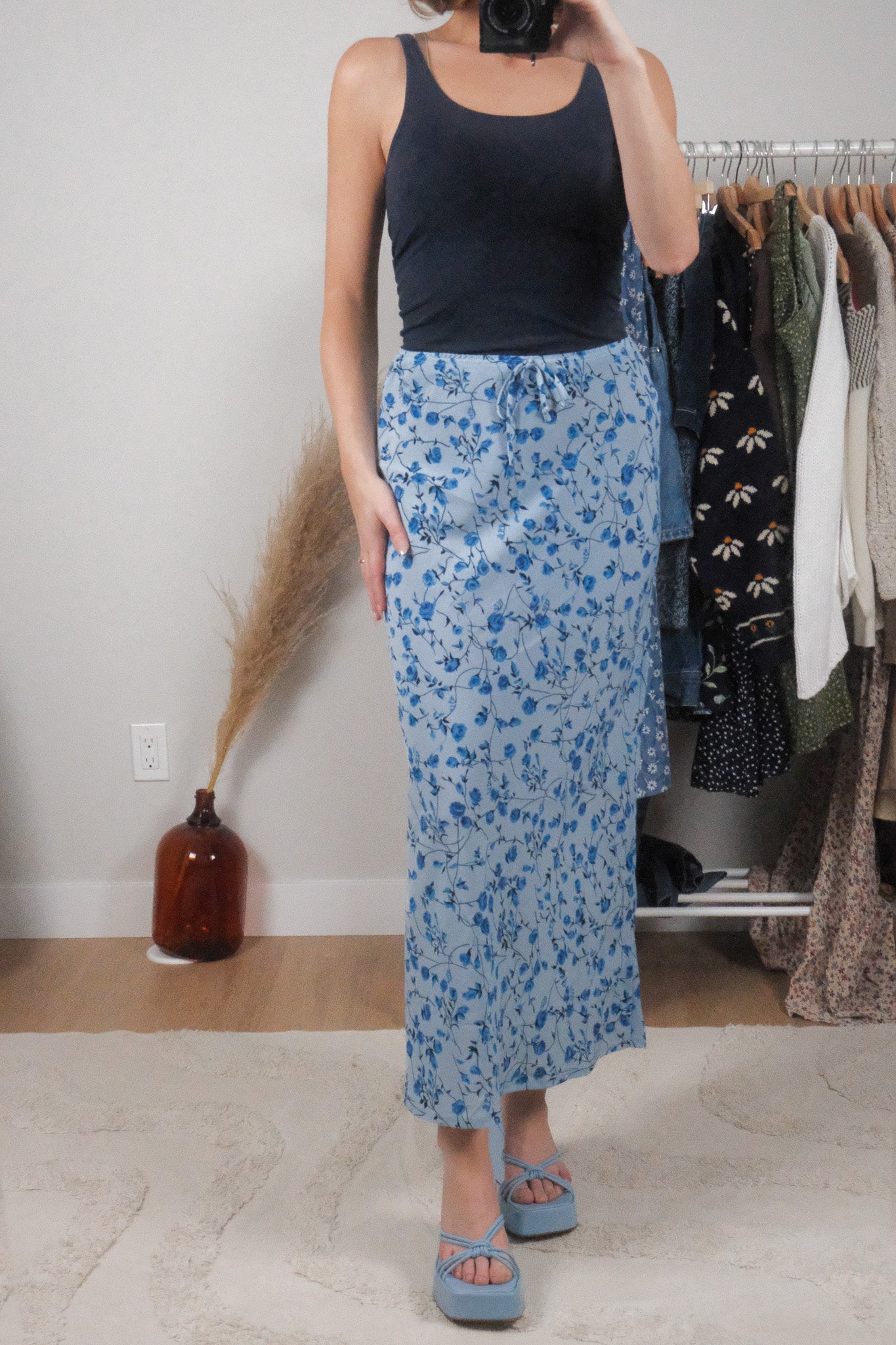 Made in Canada x Vintage x Floral Maxi Skirt (S)