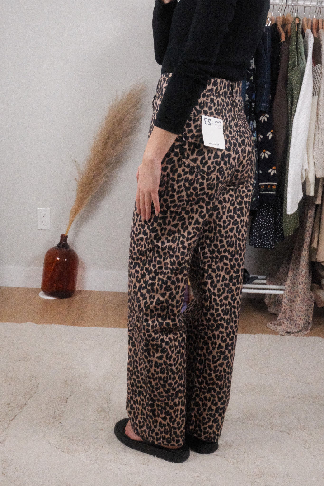 NWT x Reformation x Cotton Cheetah Pants (4)