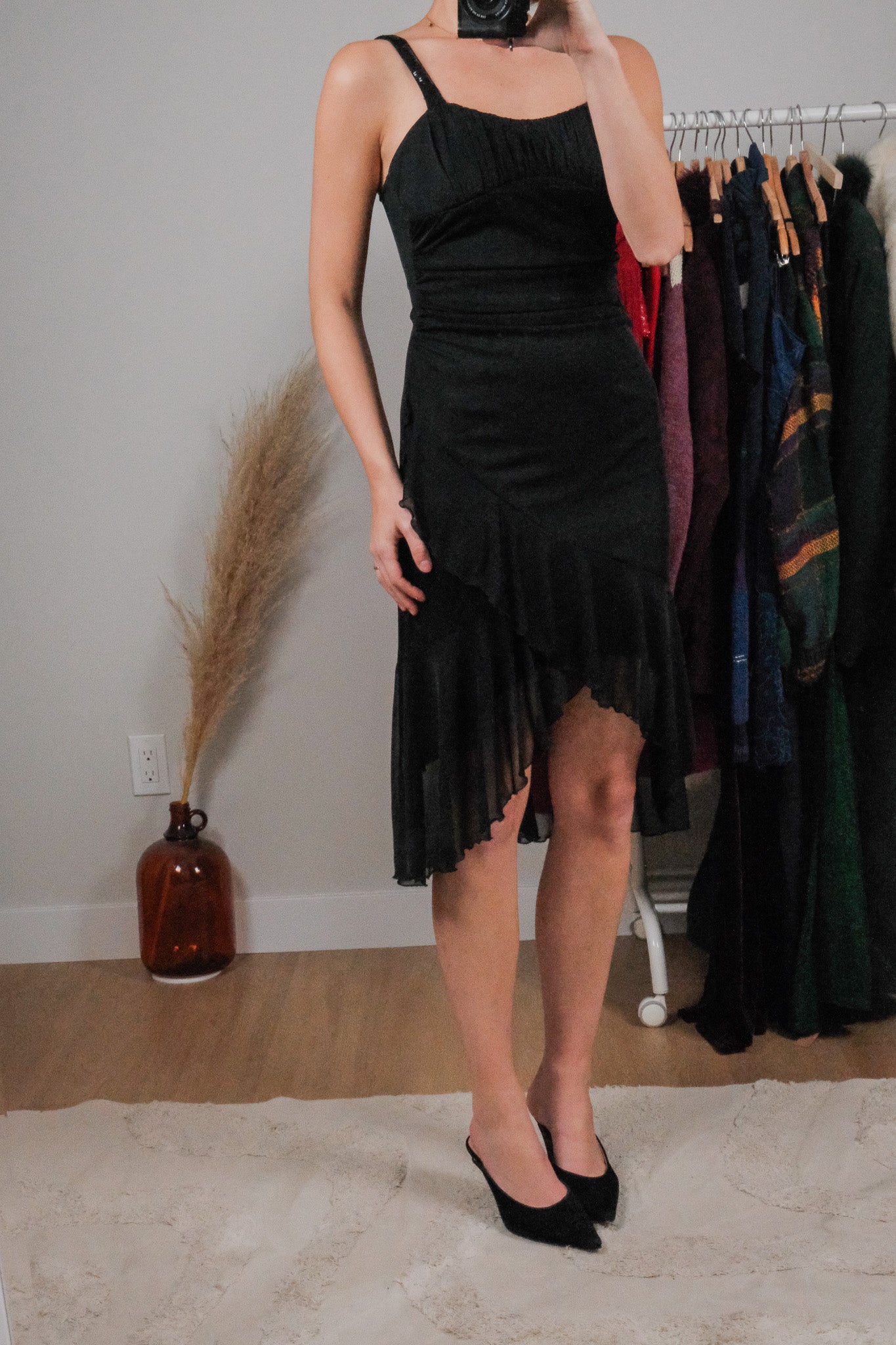 Vintage x Velvet Sequin Strap Mesh Midi Dress (XS/S)