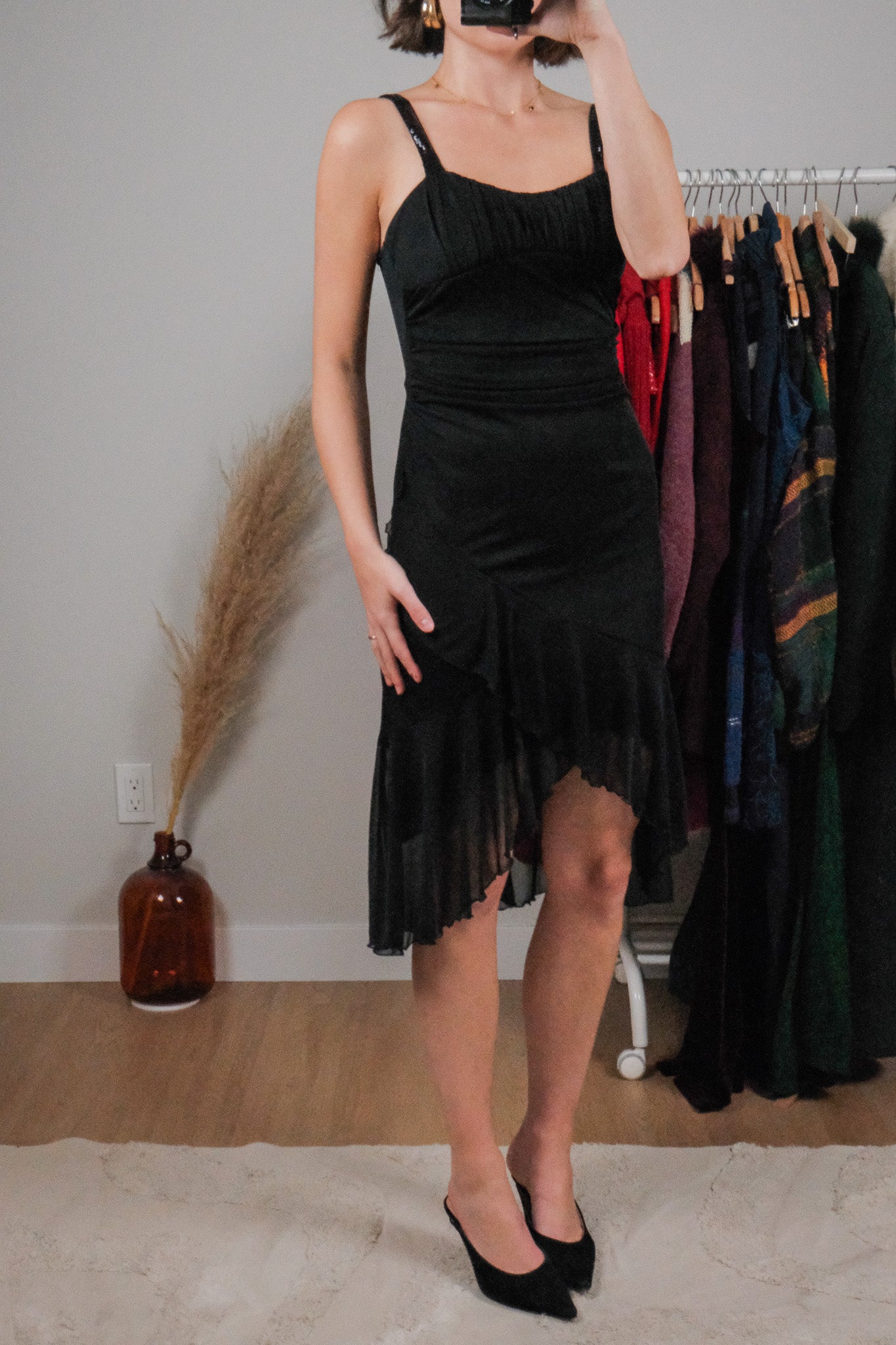 Vintage x Velvet Sequin Strap Mesh Midi Dress (XS/S)