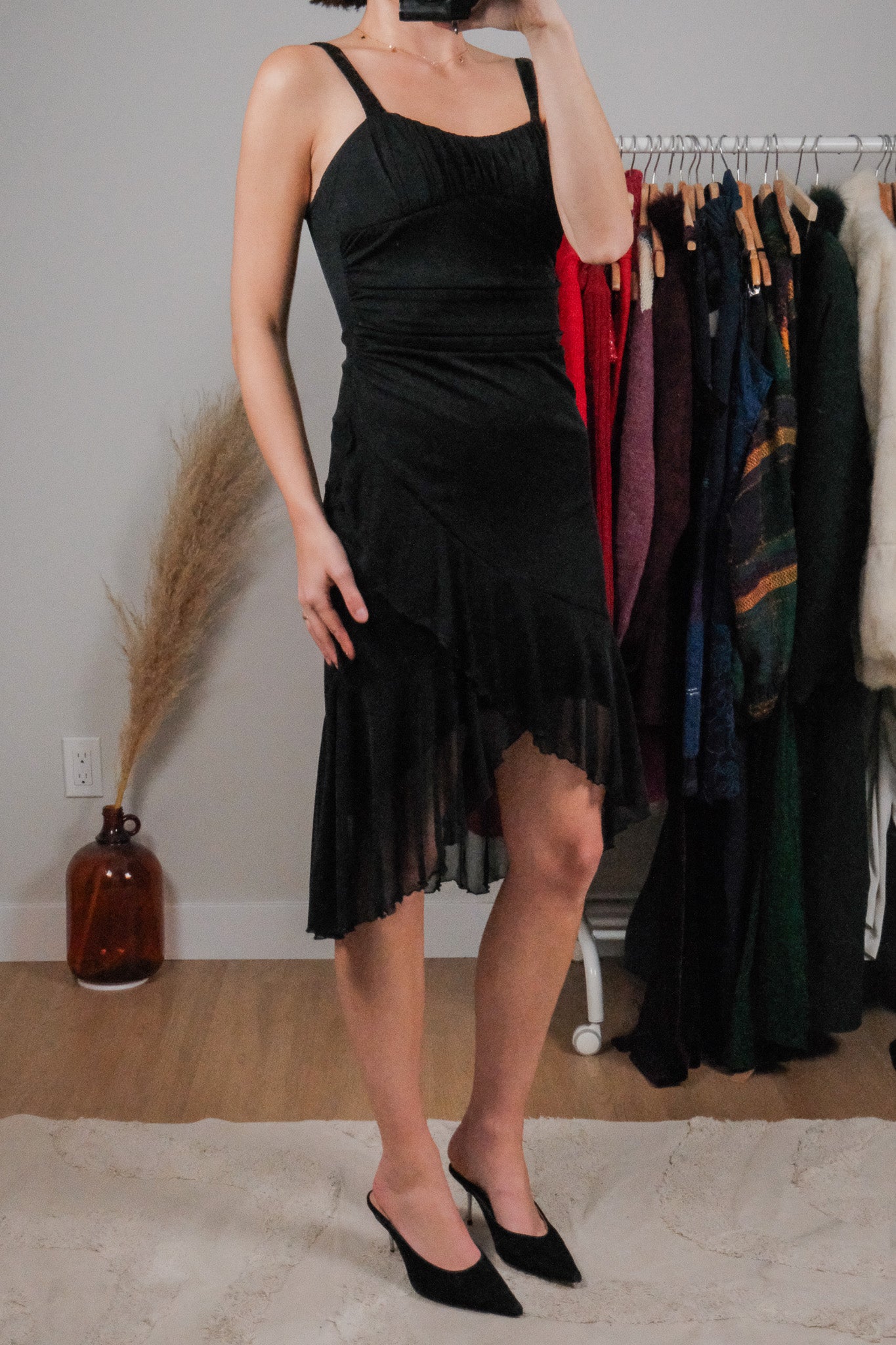 Vintage x Velvet Sequin Strap Mesh Midi Dress (XS/S)