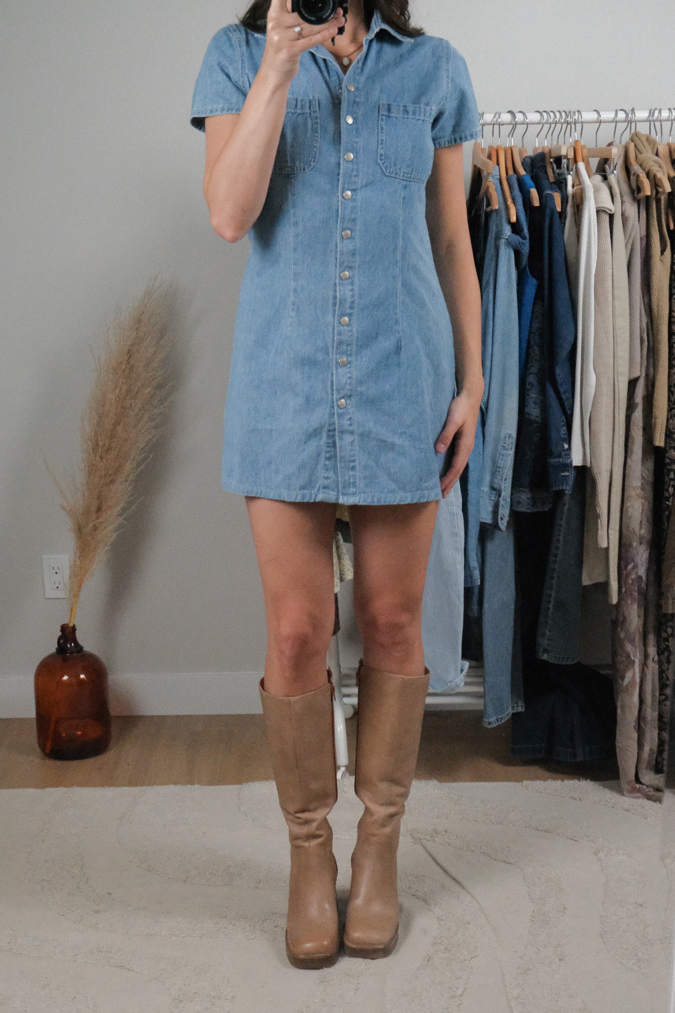 Made in USA x Vintage x Denim Mini Dress (XS/S)