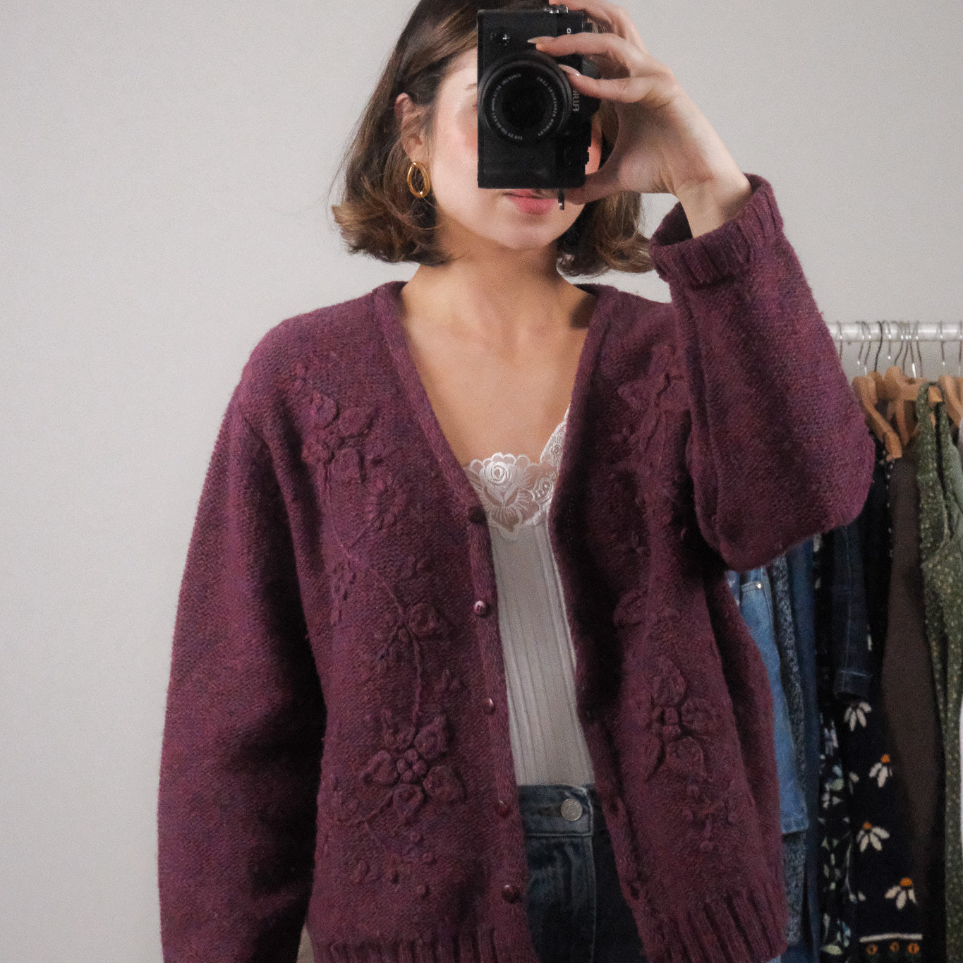 Vintage x Wool Embroidered Cardigan (M/L)