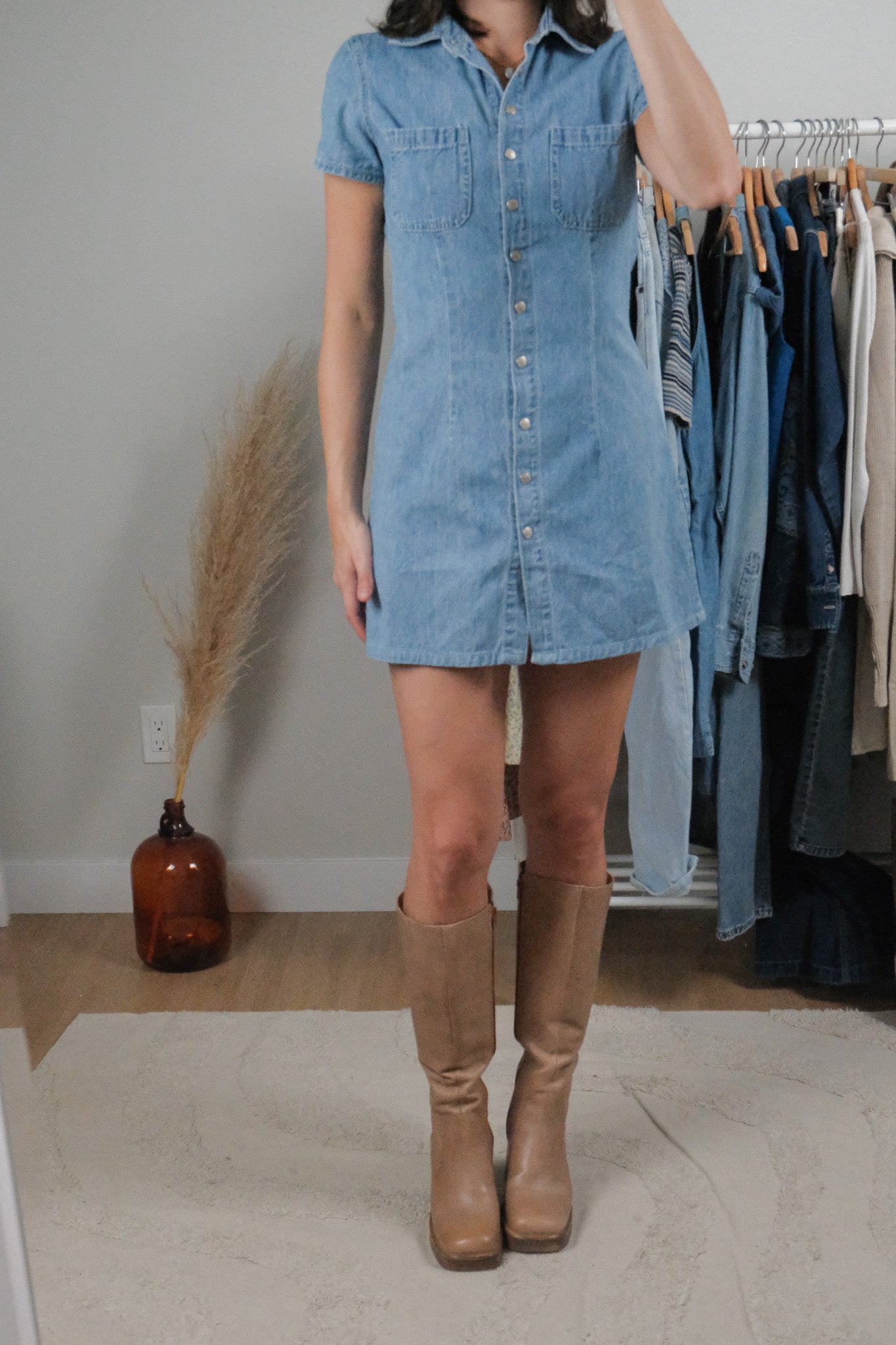 Made in USA x Vintage x Denim Mini Dress (XS/S)