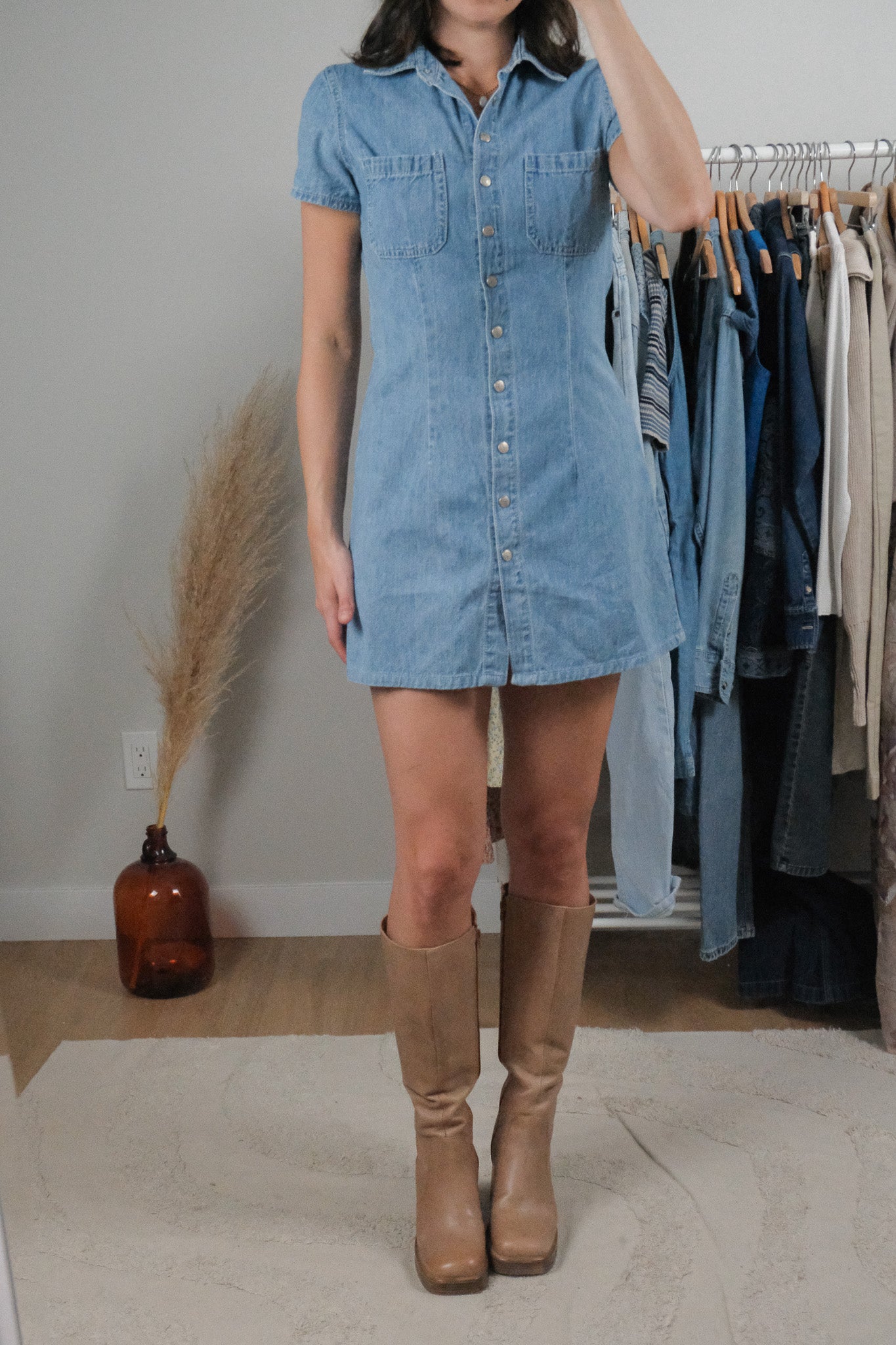 Made in USA x Vintage x Denim Mini Dress (XS/S)