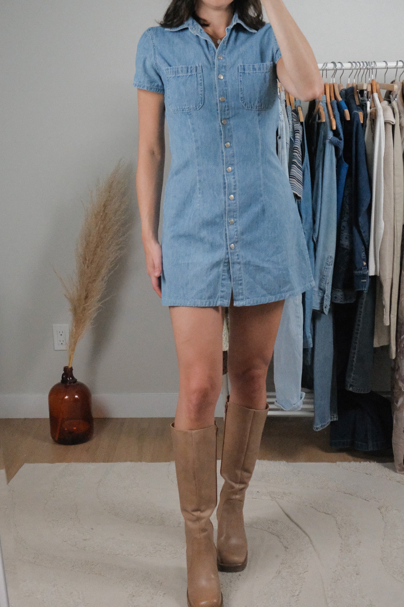 Made in USA x Vintage x Denim Mini Dress (XS/S)