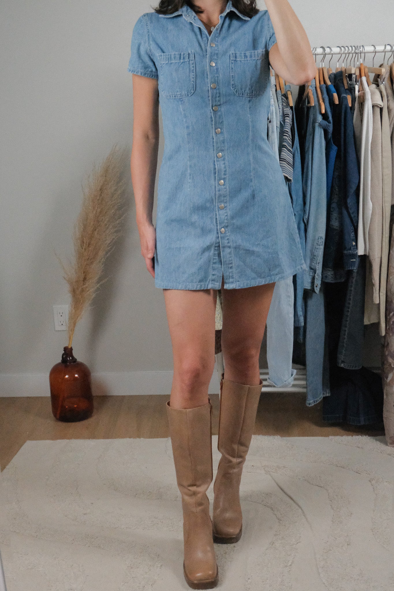 Made in USA x Vintage x Denim Mini Dress (XS/S)