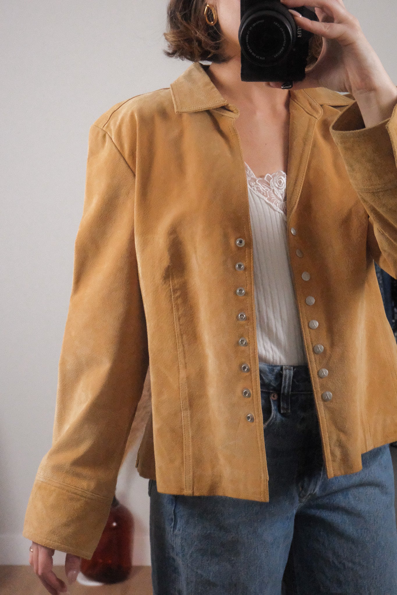Vintage x 100% Suede Button Jacket (M-L)