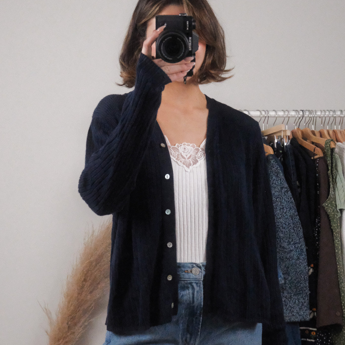 Vintage x Ribbed Cardigan (L)