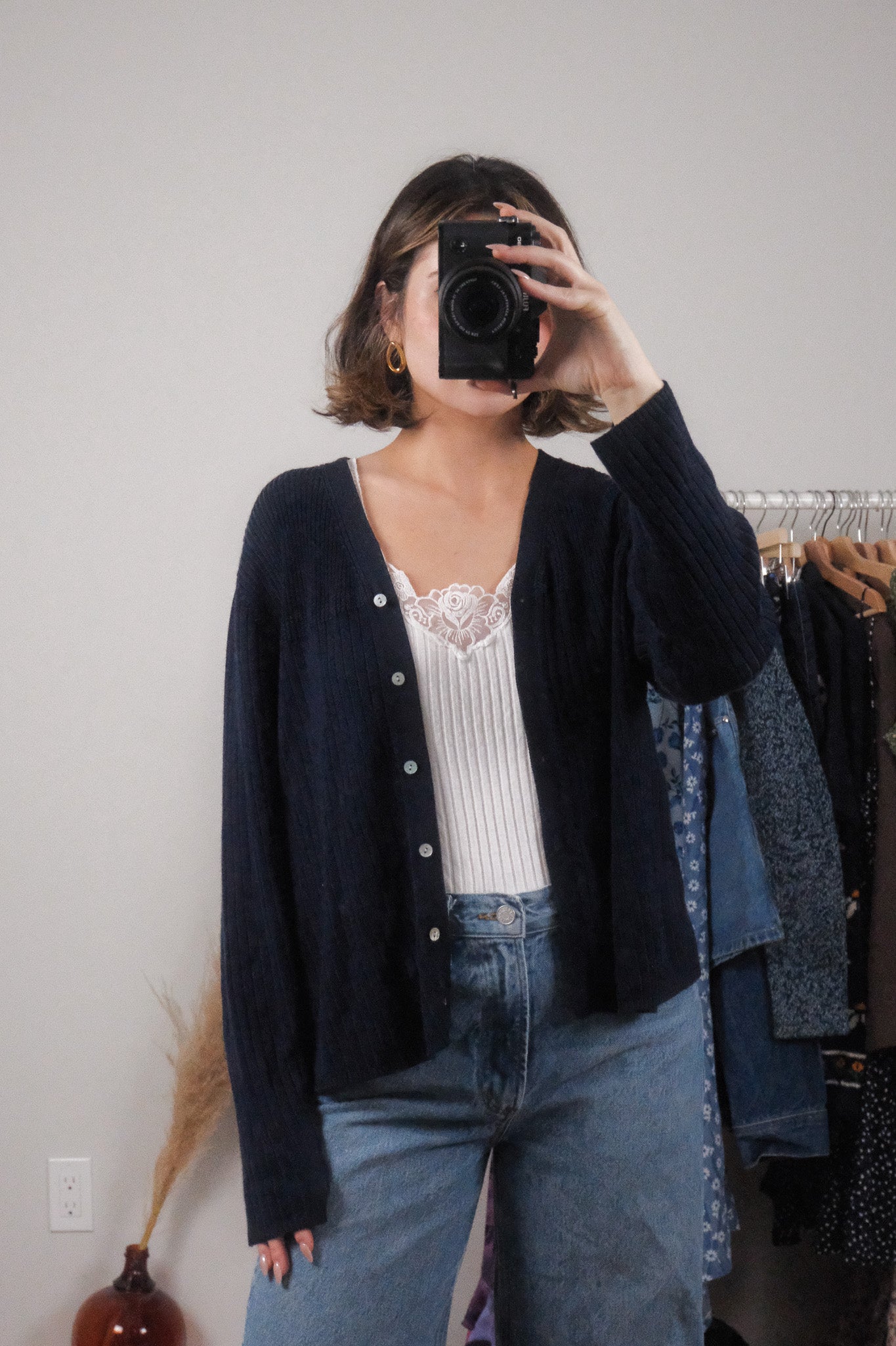 Vintage x Ribbed Cardigan (L)
