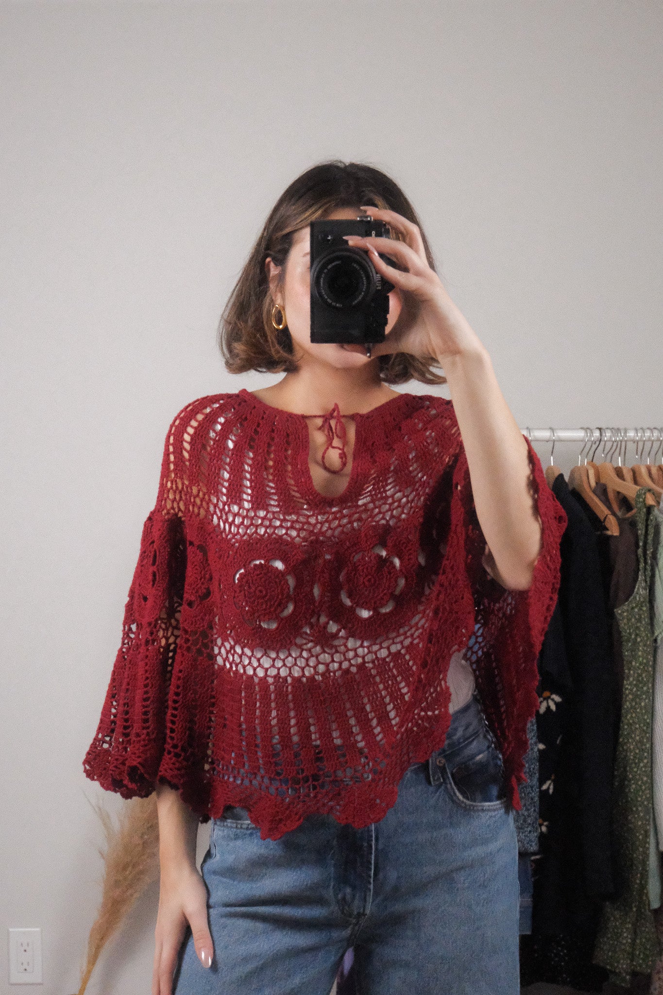 Vintage x Crochet Poncho (XS-L)