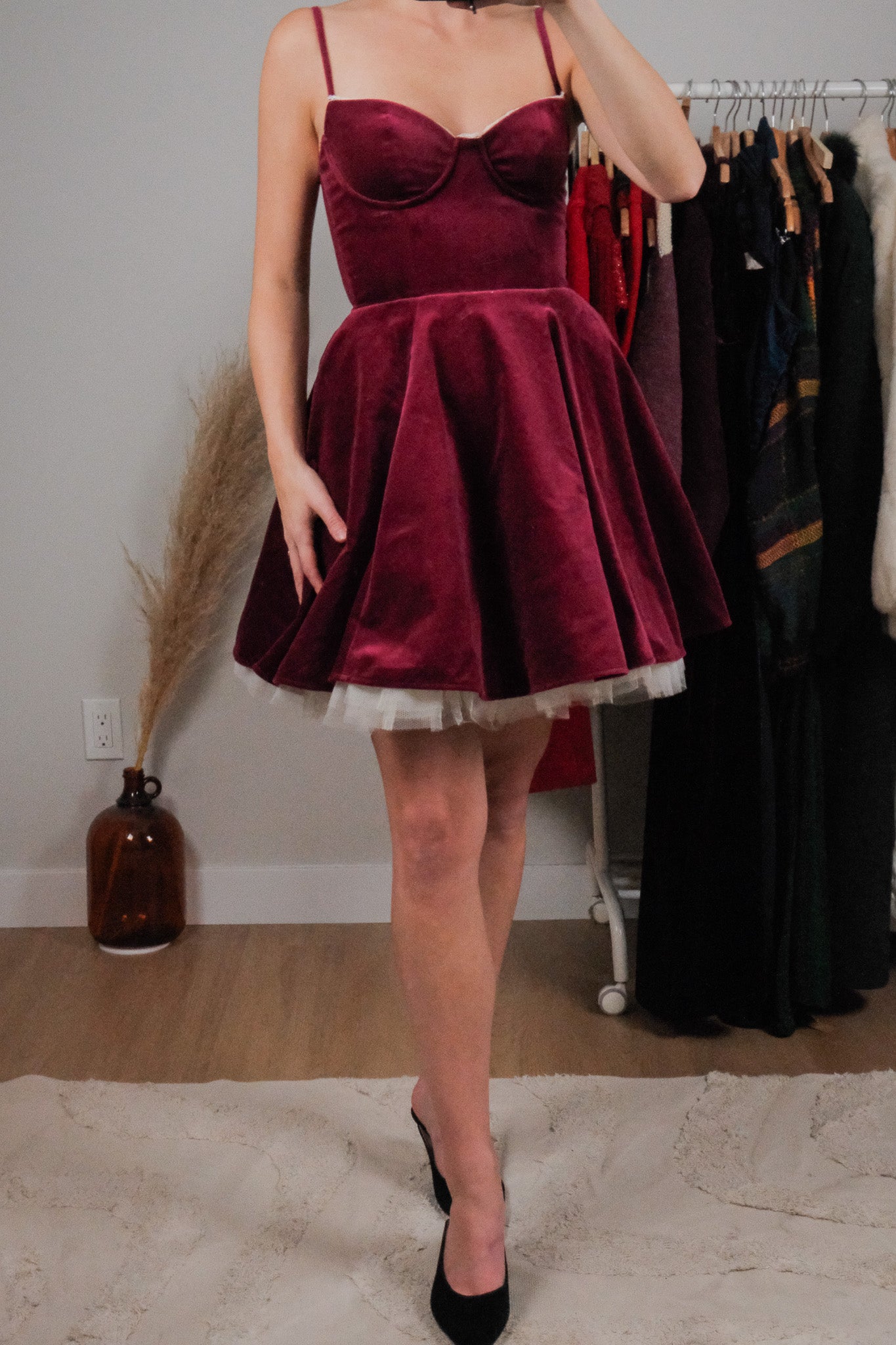 NWT x House of CB x Velvet Tulle Dress (2)