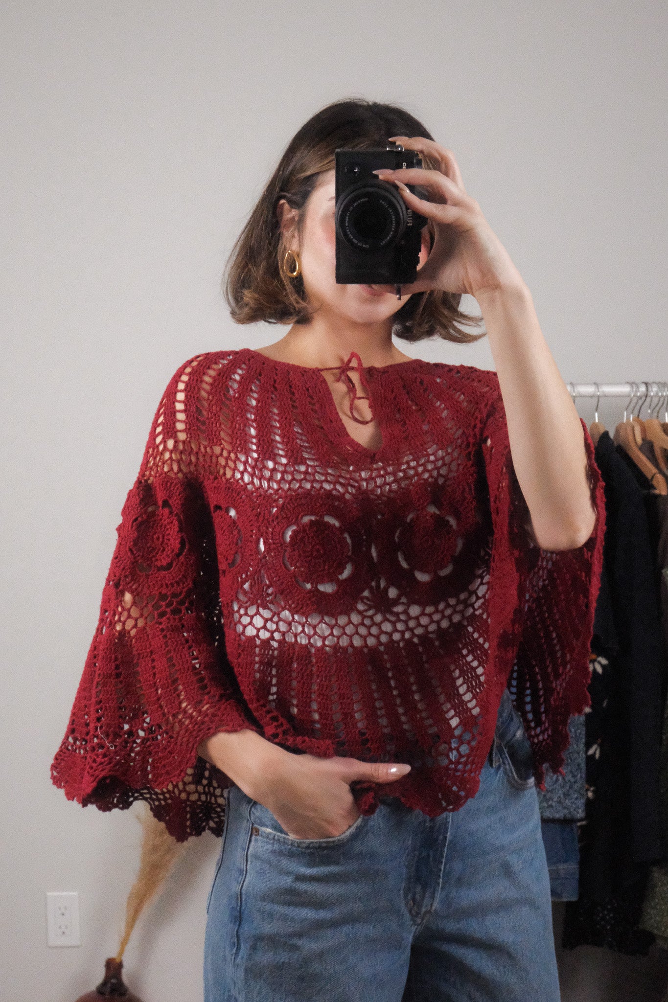 Vintage x Crochet Poncho (XS-L)