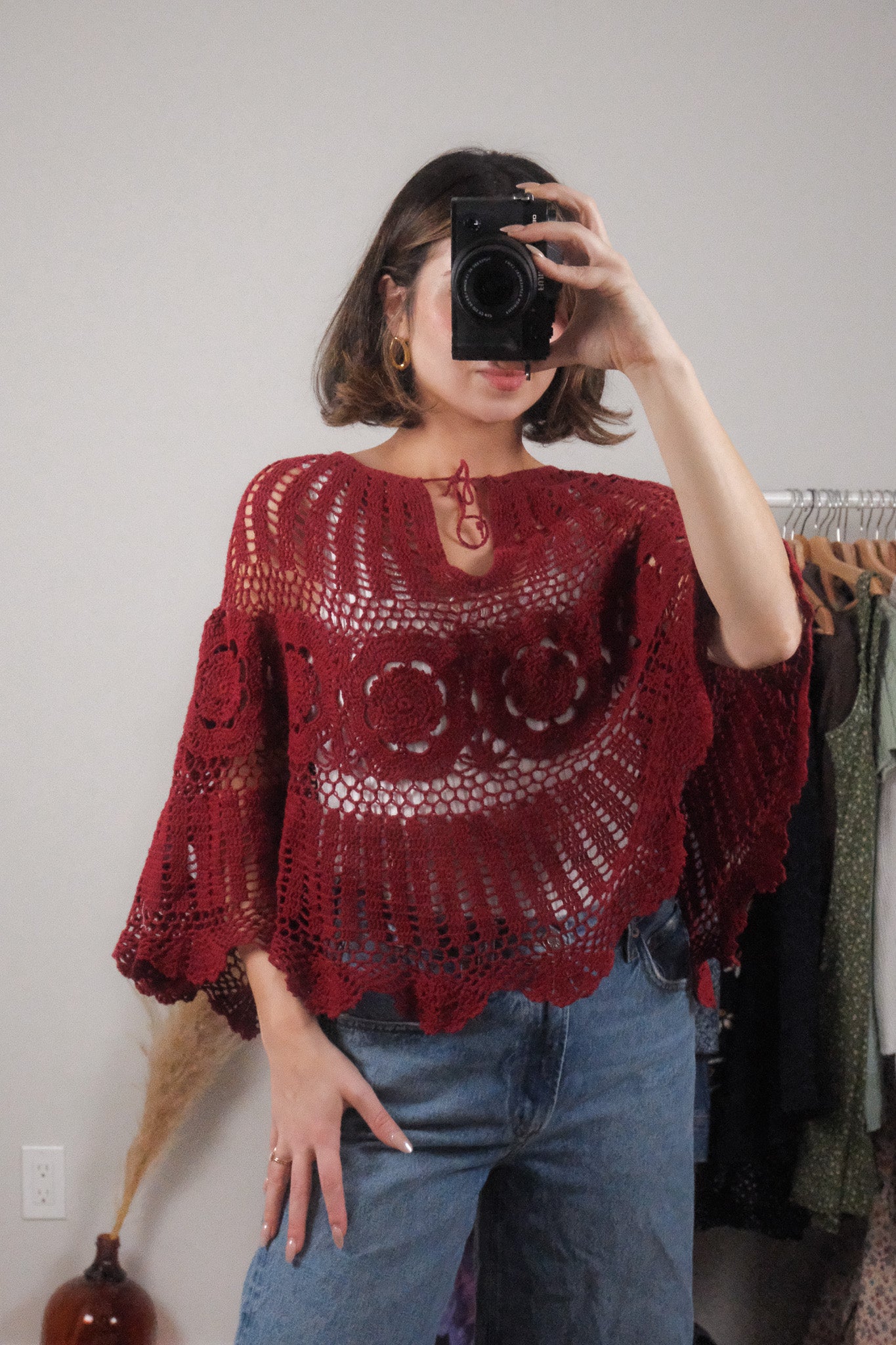 Vintage x Crochet Poncho (XS-L)