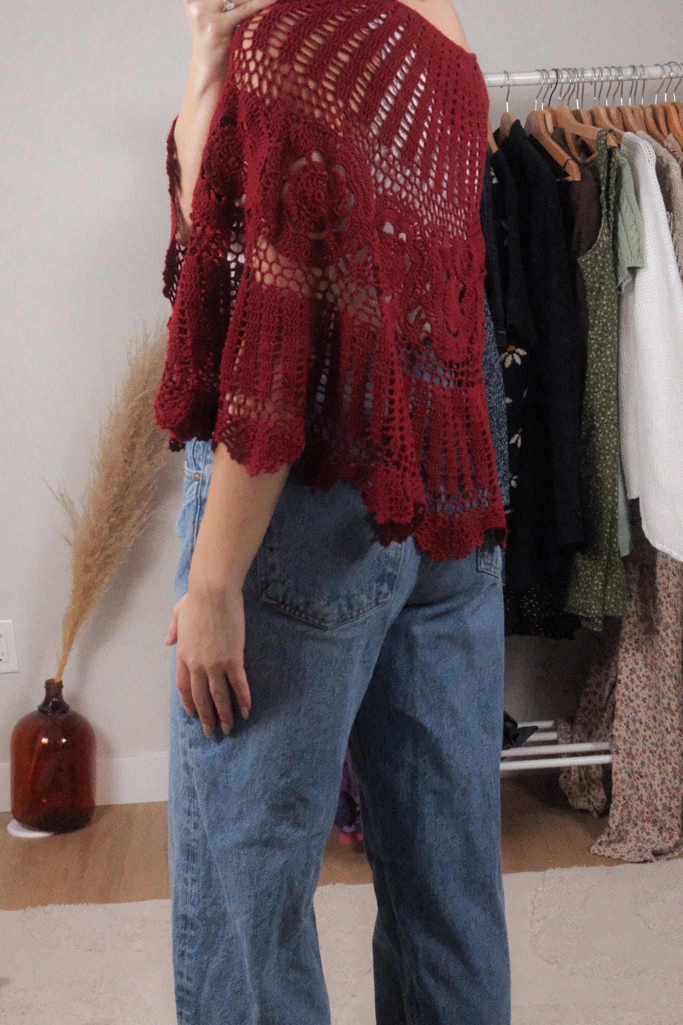Vintage x Crochet Poncho (XS-L)