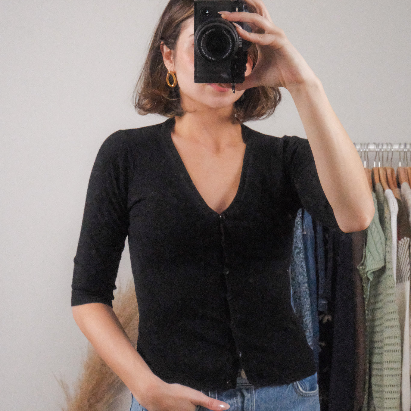 Vintage x Holt Renfrew x 3/4 Sleeve Cardigan (XS/S)