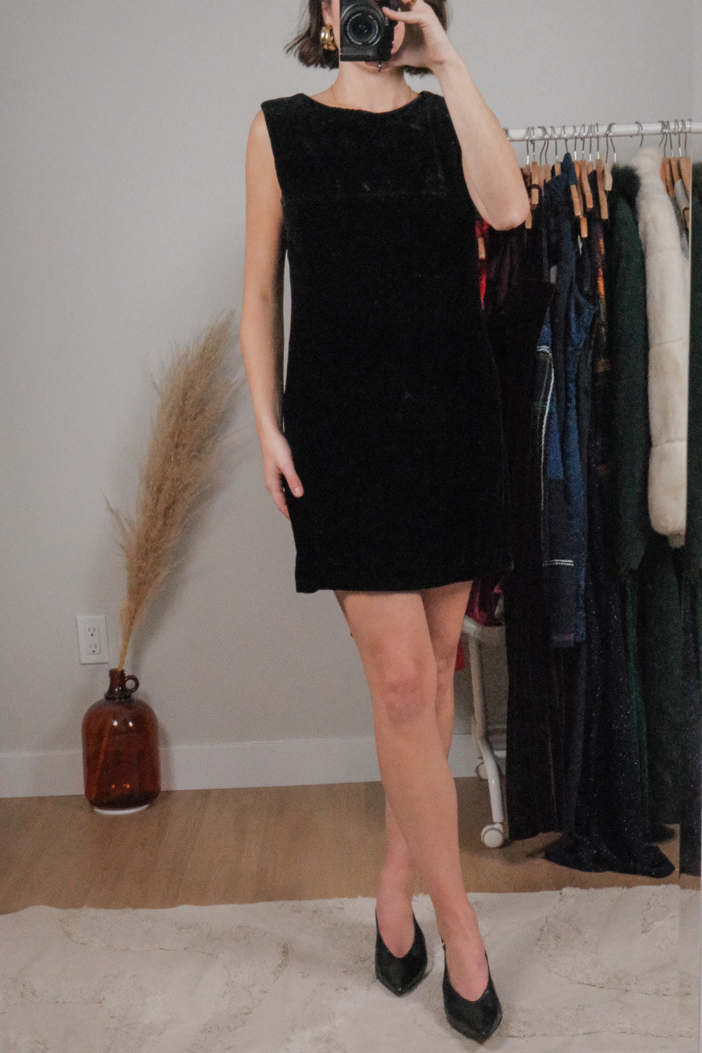 Vintage x Gap x Silk Blend Crushed Velvet Mini Dress (6)