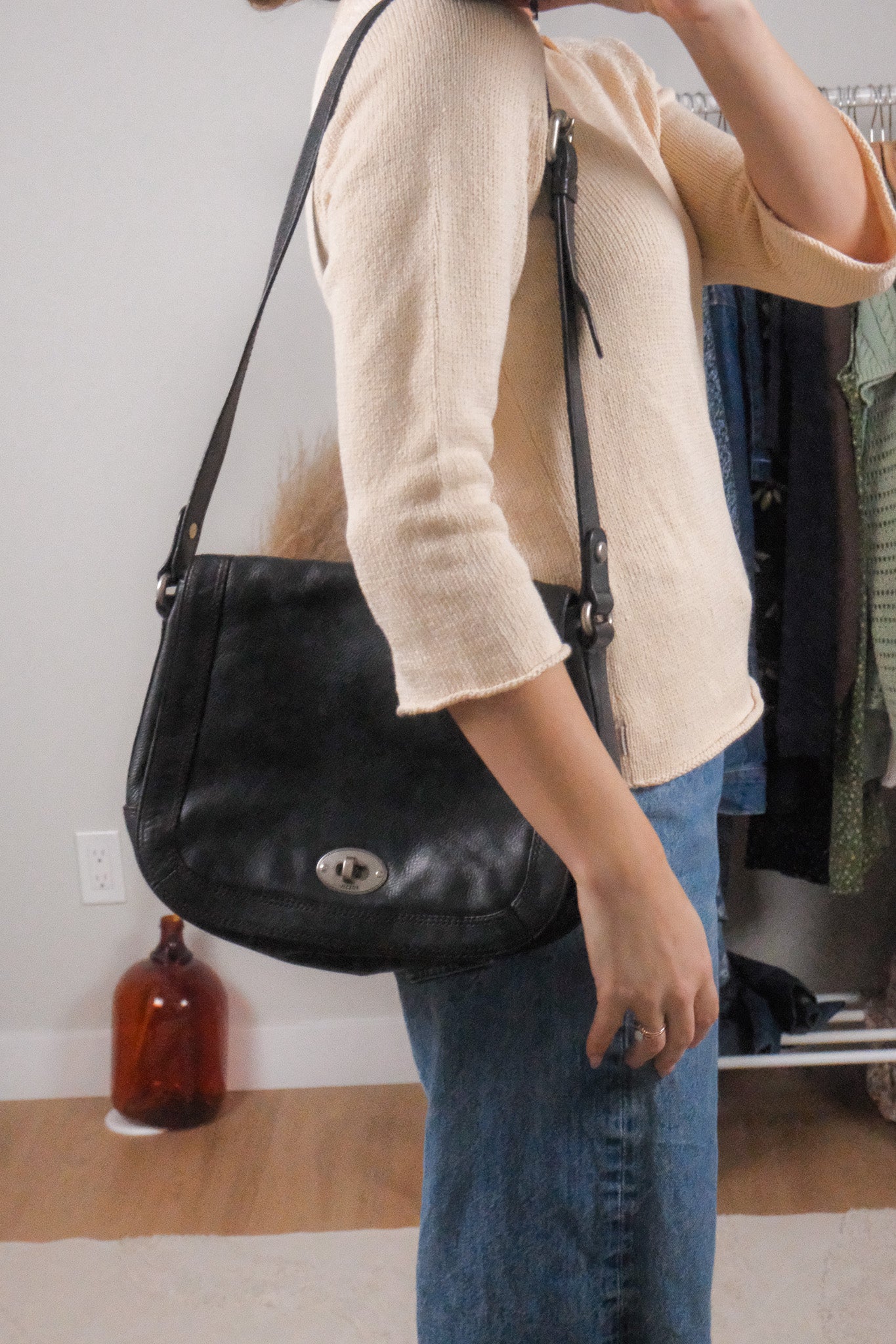 Vintage x Leather Fossil Purse