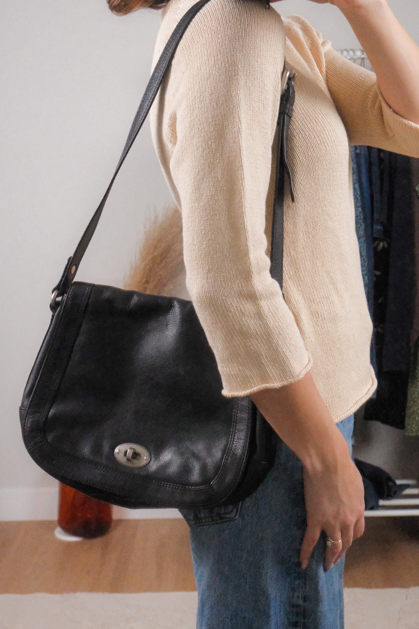 Vintage x Leather Fossil Purse