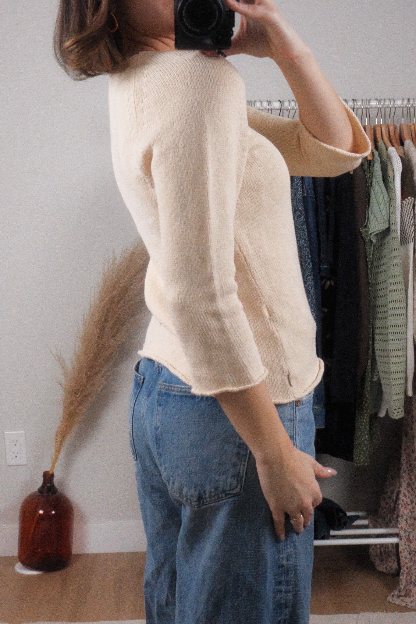 Vintage x Calvin Klien x Knit 3/4 Sleeve Knit (S)