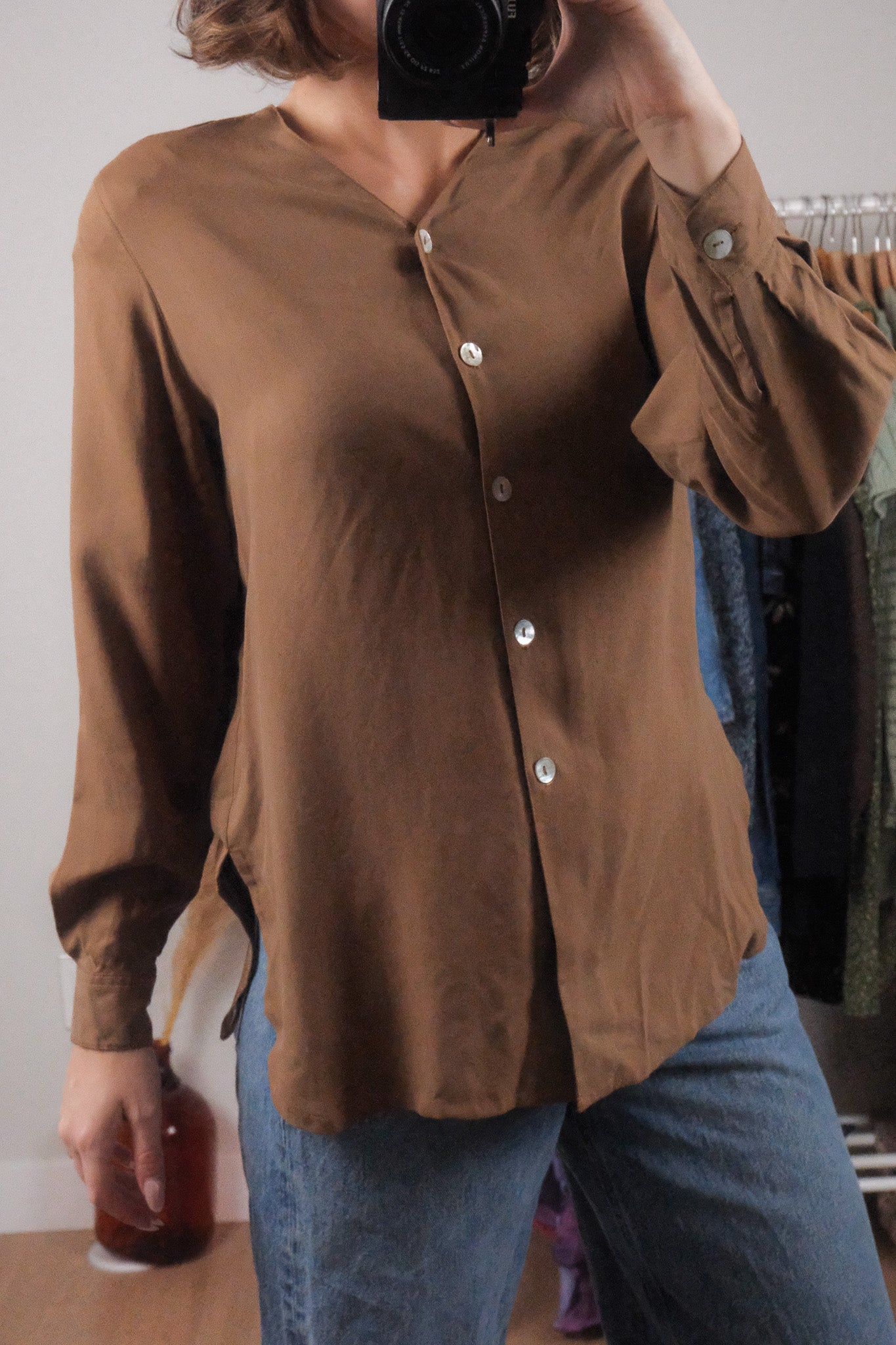 Vintage x 100% Silk Blouse (M)