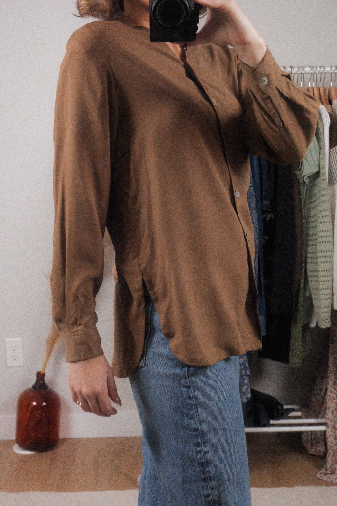 Vintage x 100% Silk Blouse (M)