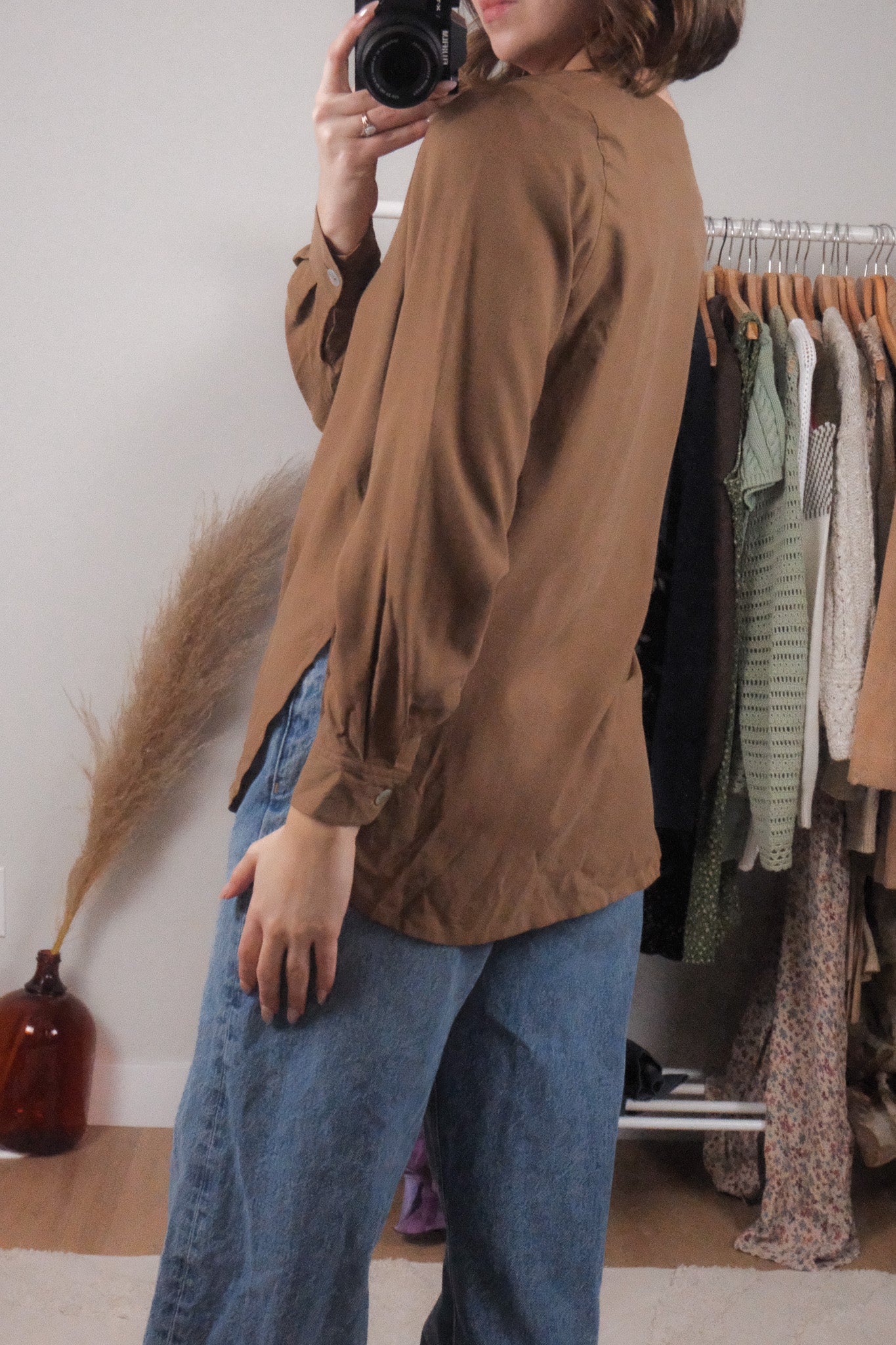 Vintage x 100% Silk Blouse (M)