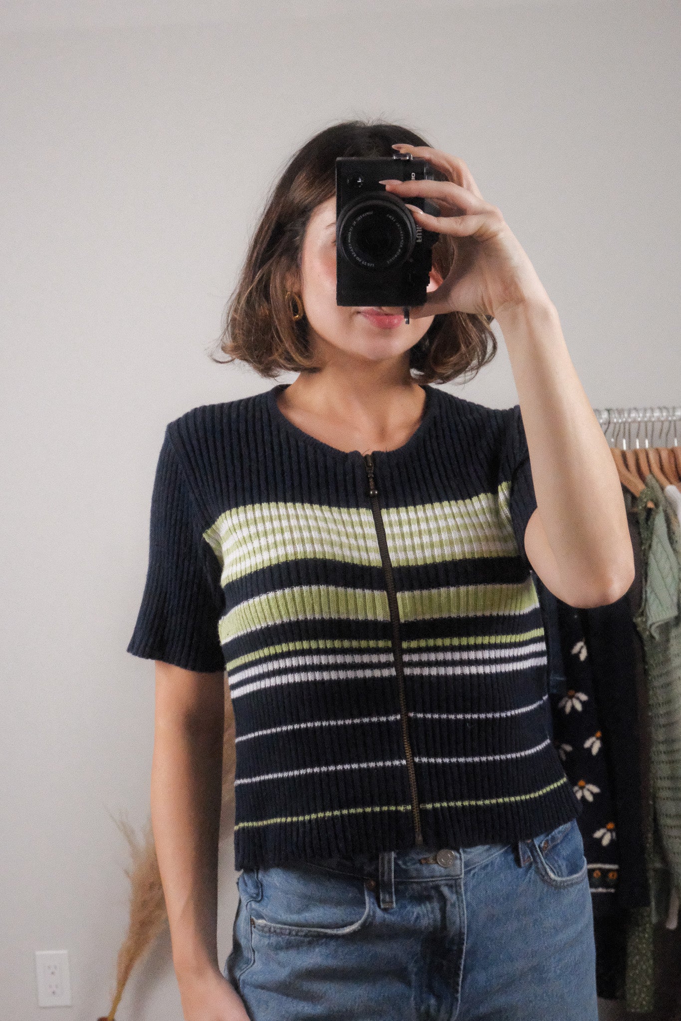 Made in Canada x Vintage x Striped Zip-Up Cardigan (M/L)