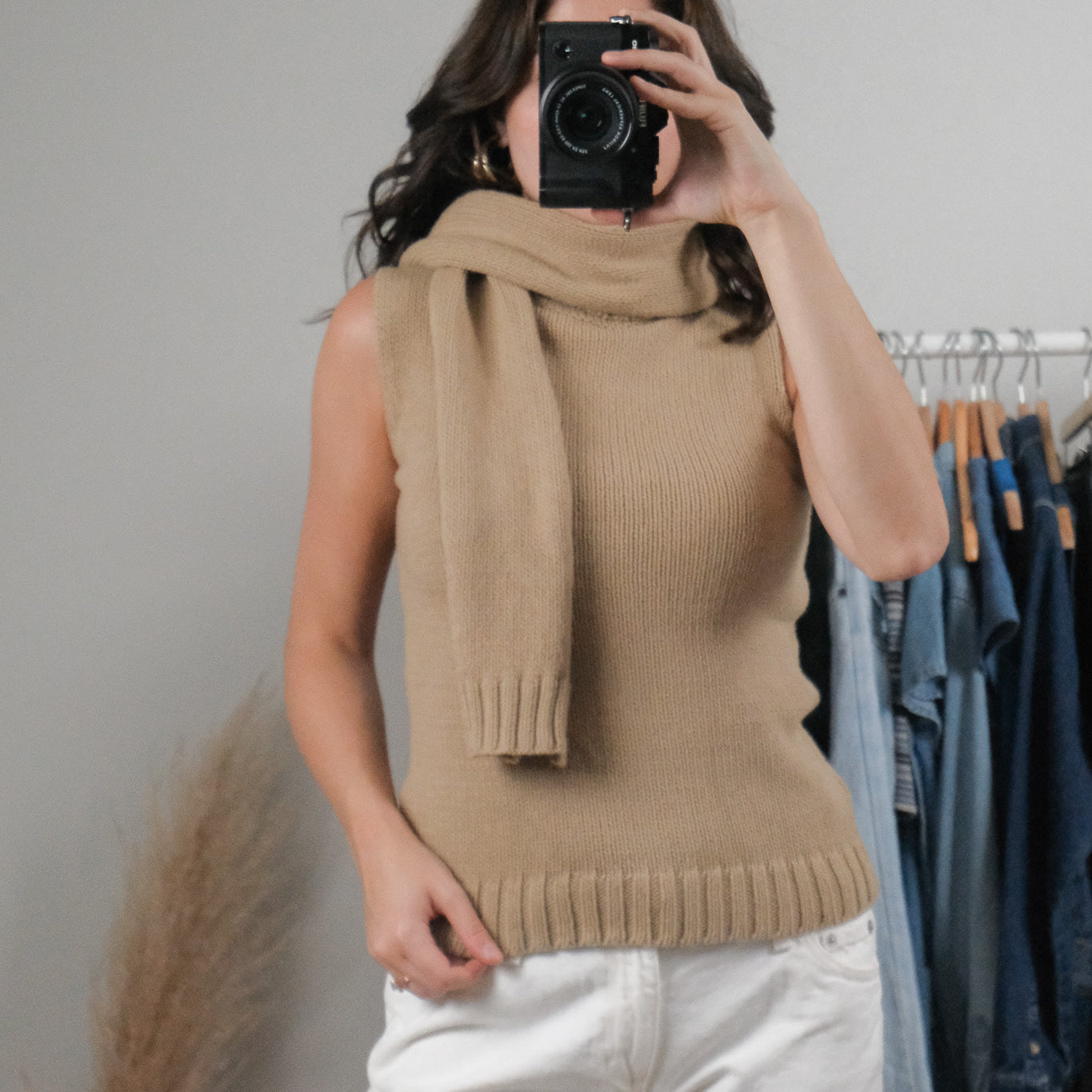 Vintage x Scarf + Turtleneck Knit (S)