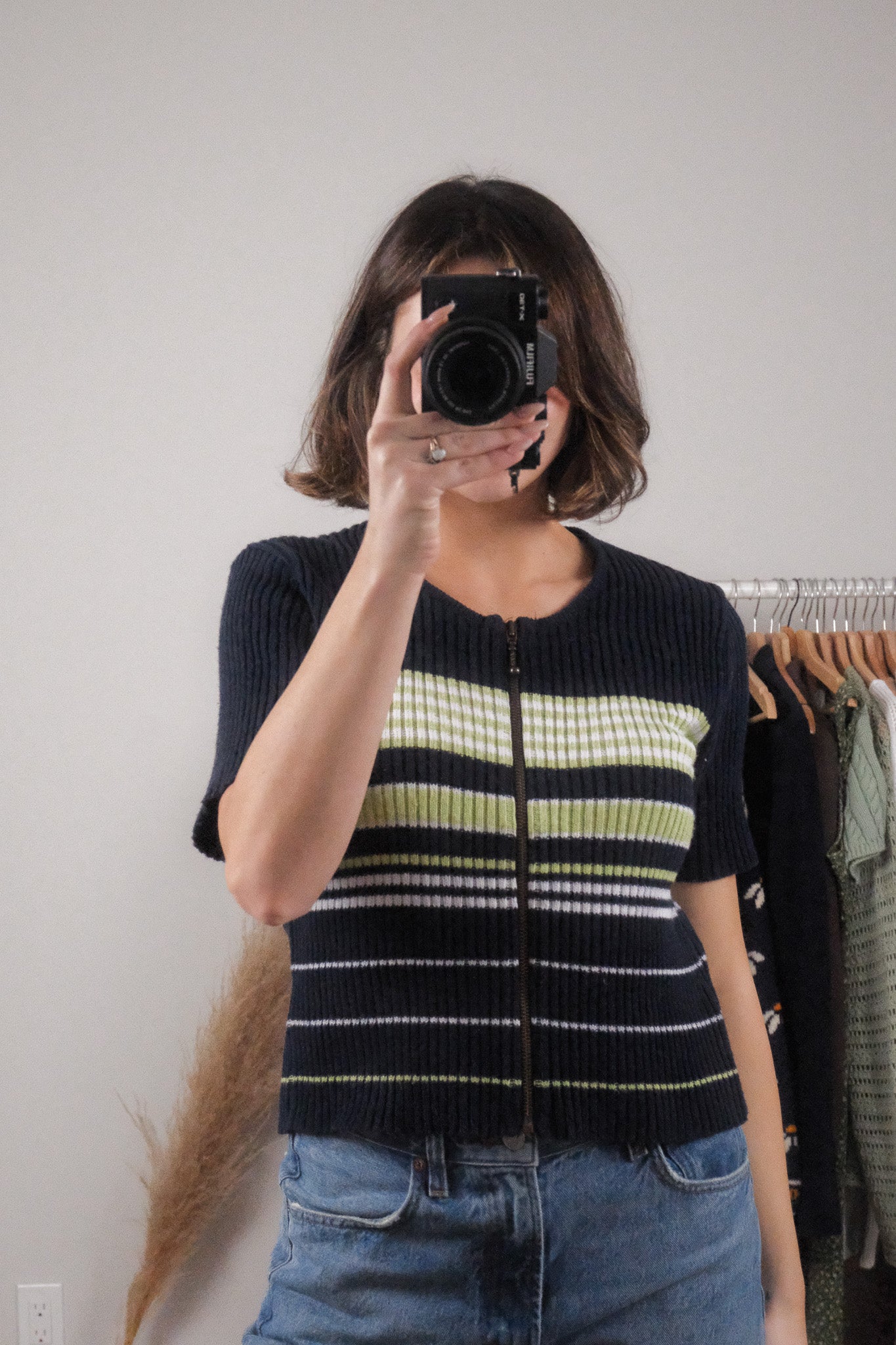 Made in Canada x Vintage x Striped Zip-Up Cardigan (M/L)