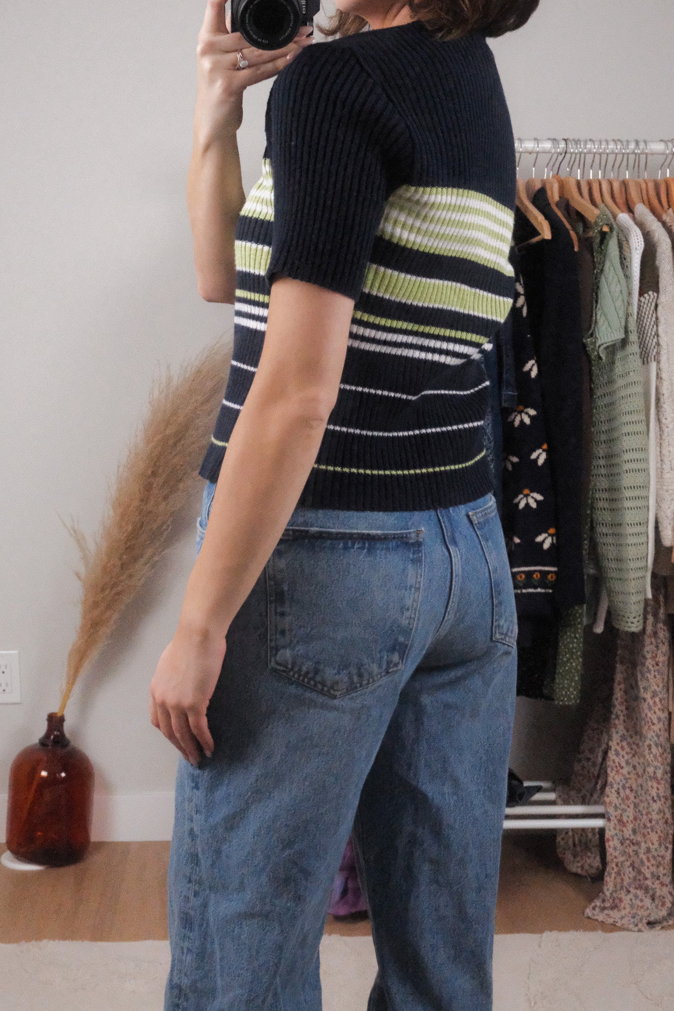 Made in Canada x Vintage x Striped Zip-Up Cardigan (M/L)