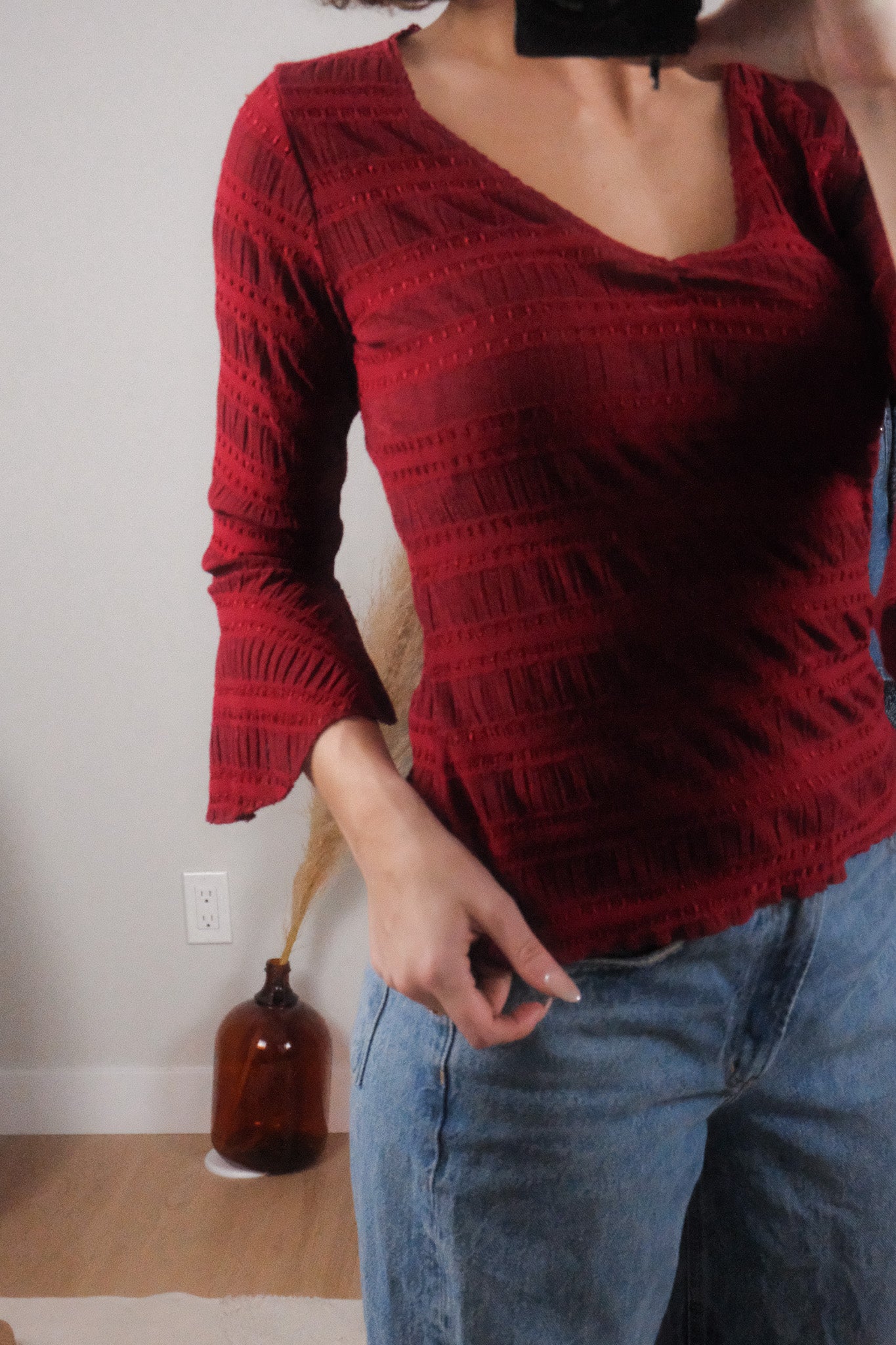 Vintage x Mesh Textured Top (S)