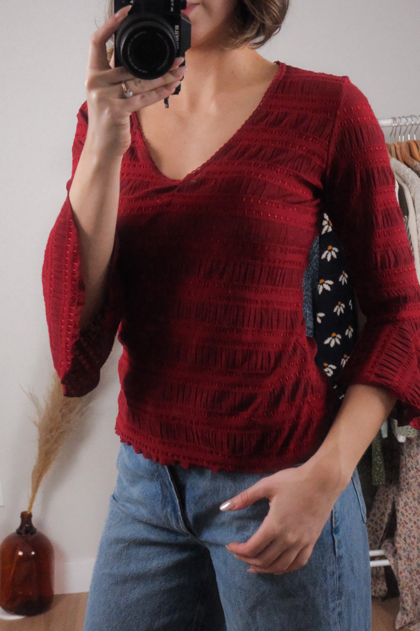 Vintage x Mesh Textured Top (S)