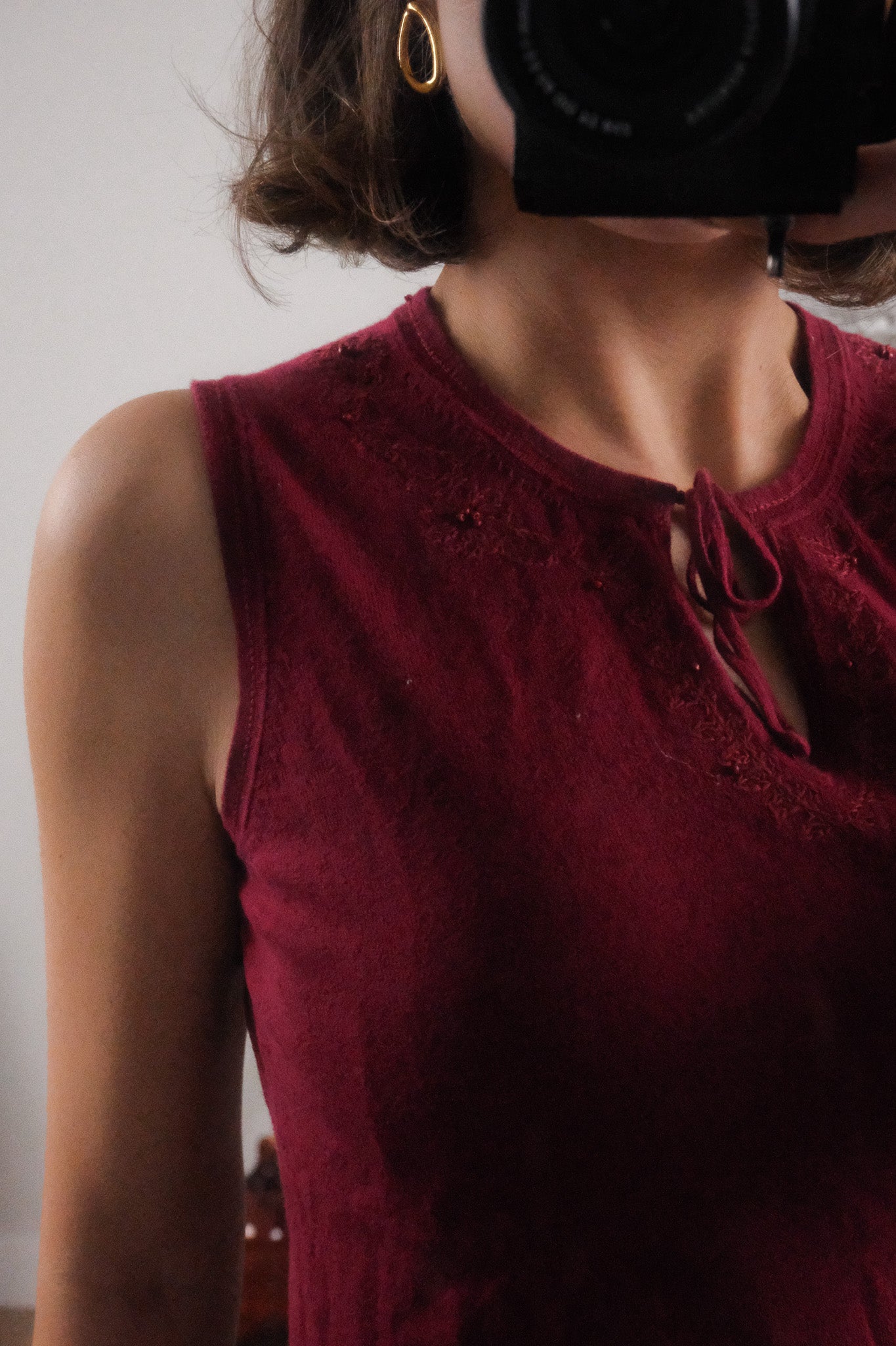 Vintage x Eddie Bauer x Cotton/Linen Embroidered Tank (M)