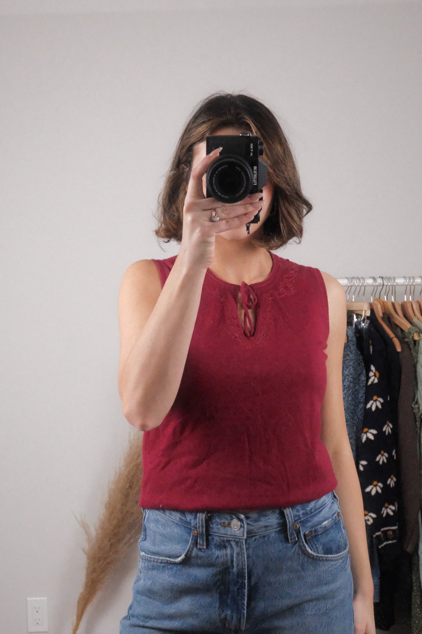 Vintage x Eddie Bauer x Cotton/Linen Embroidered Tank (M)
