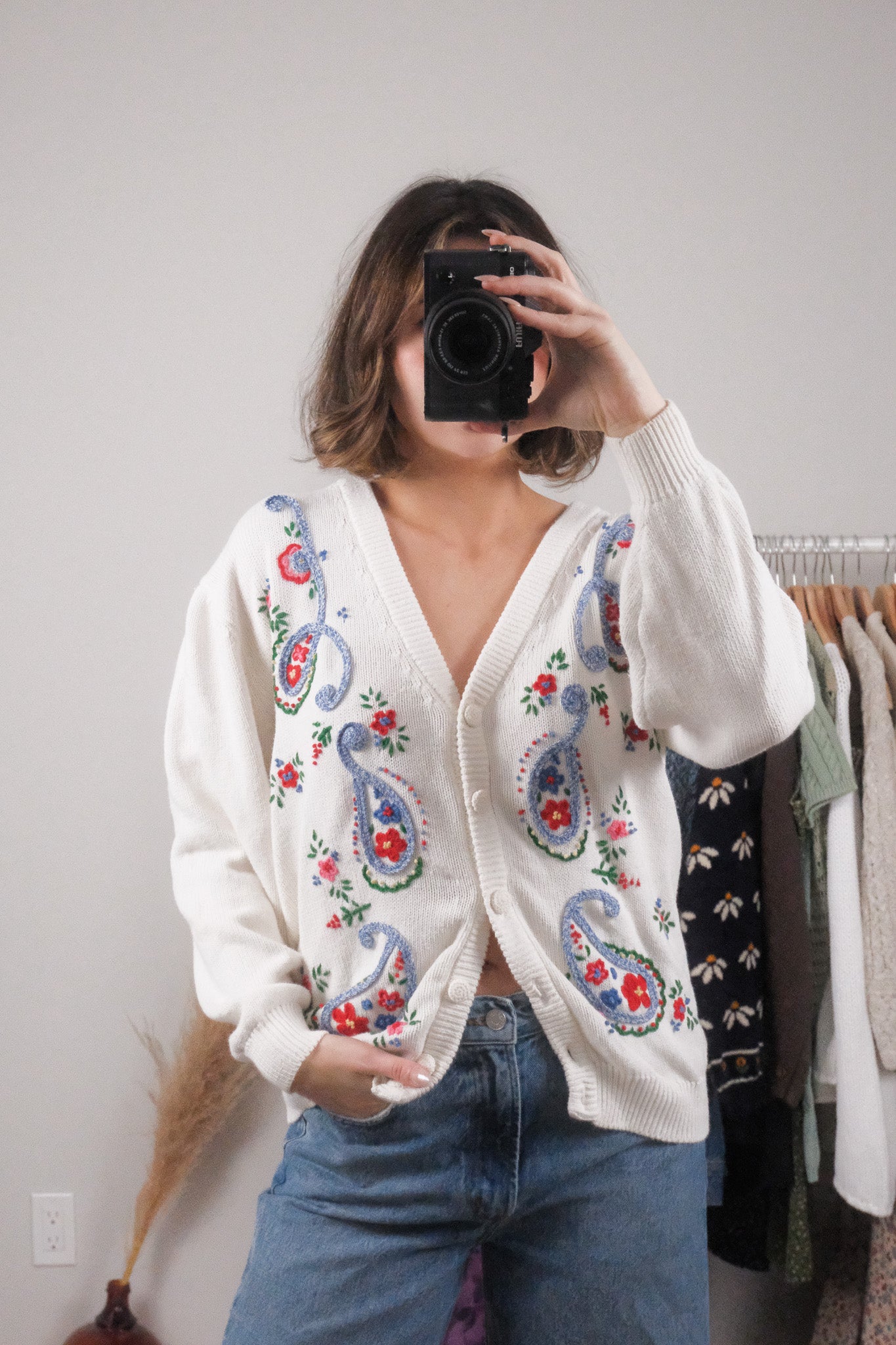 Vintage x Cotton Embroidered Cardigan (M/L)