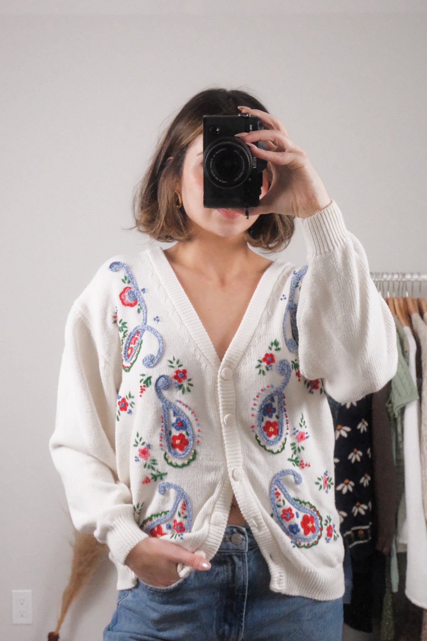 Vintage x Cotton Embroidered Cardigan (M/L)