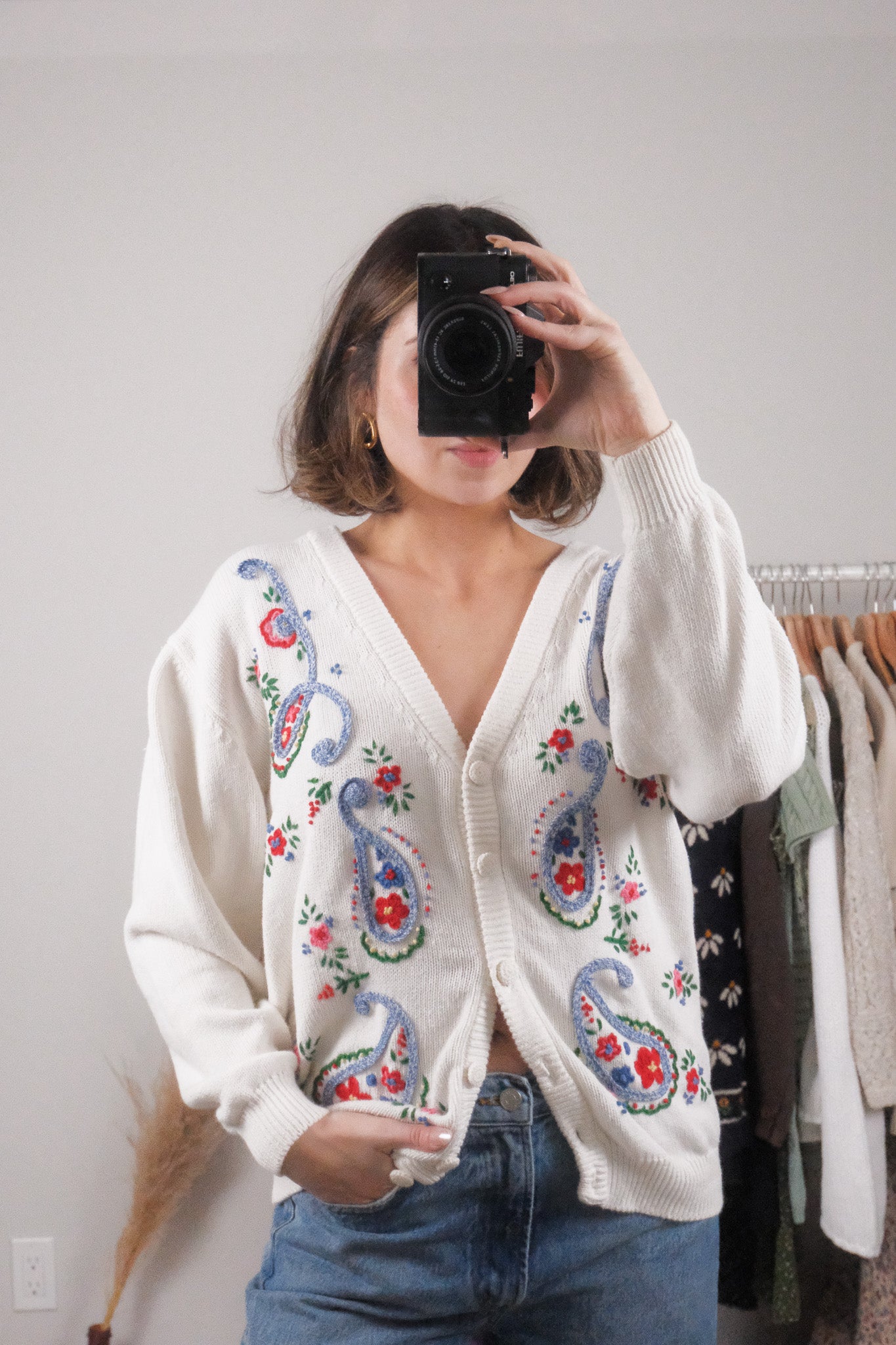 Vintage x Cotton Embroidered Cardigan (M/L)