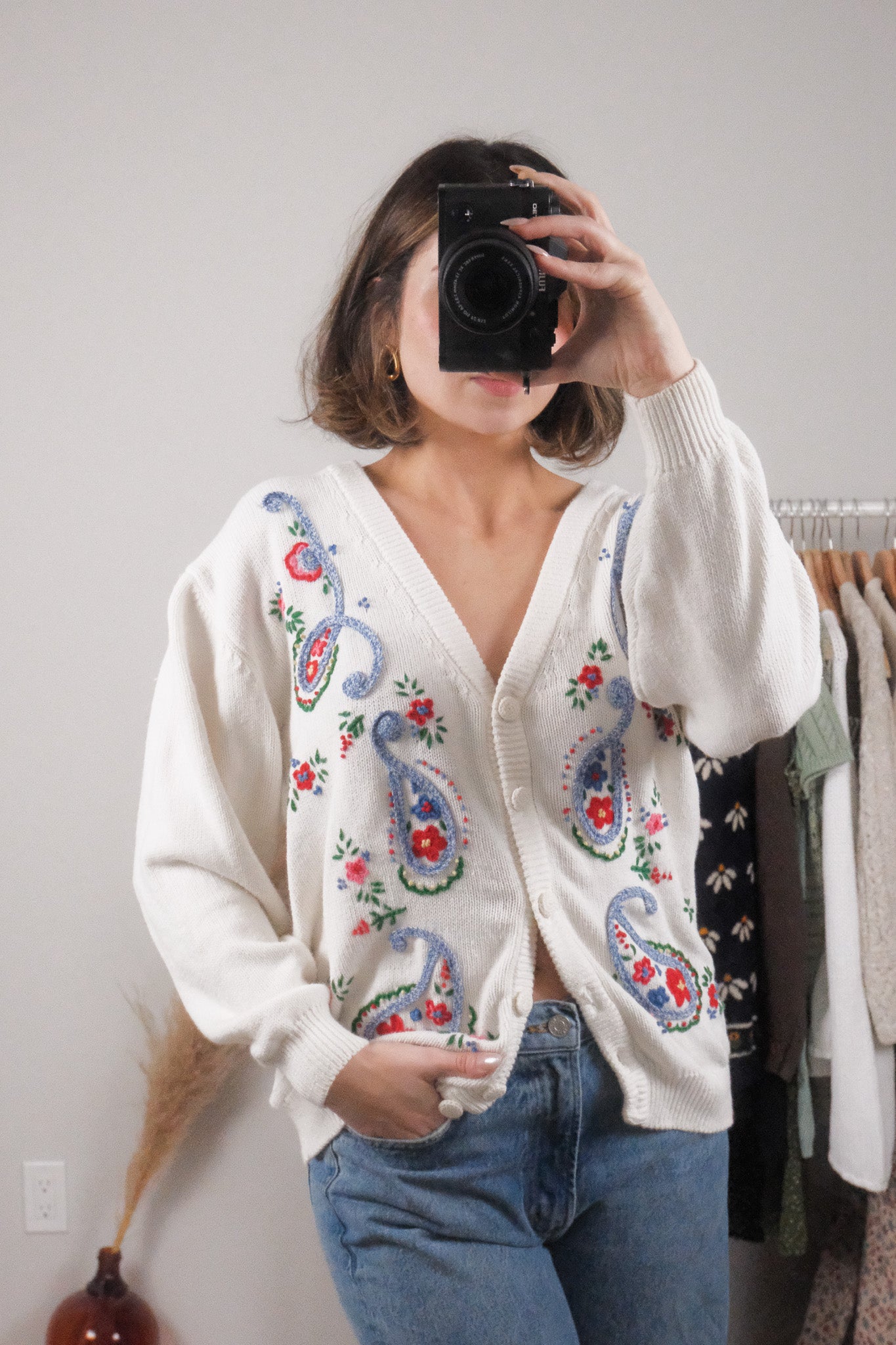 Vintage x Cotton Embroidered Cardigan (M/L)