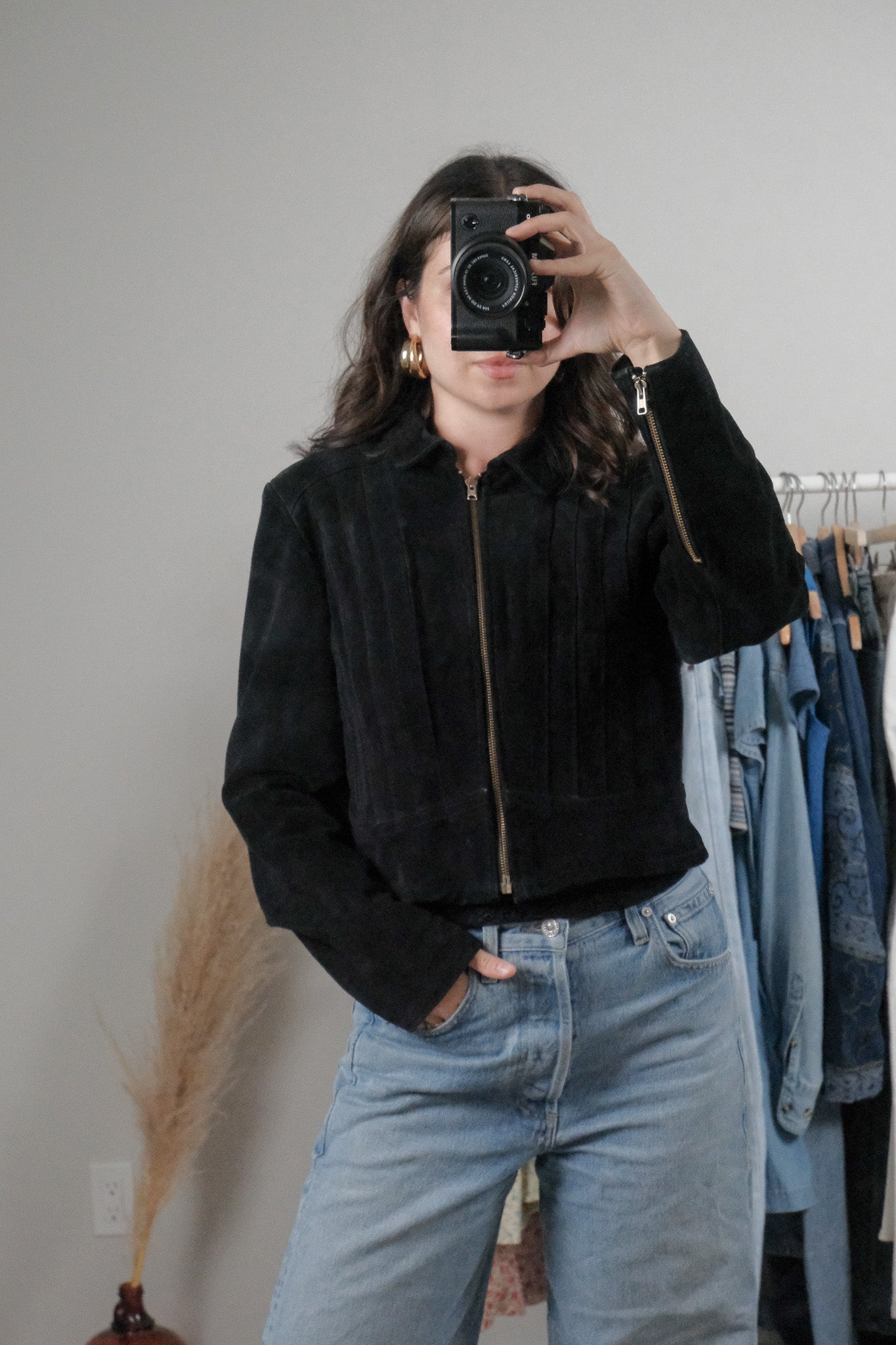 Made in Canada x Vintage x Suede Cropped Jacket (S)