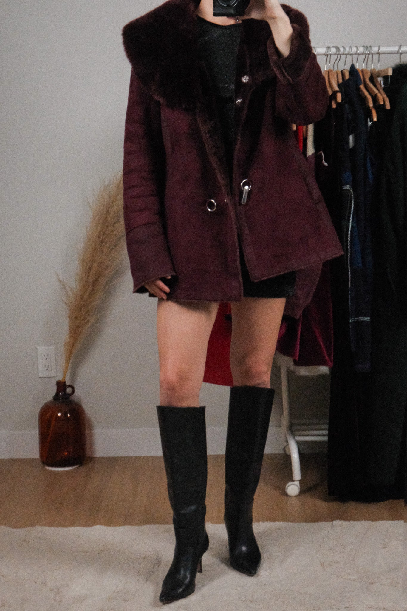 Vintage x Faux Fur Trim Jacket (L)