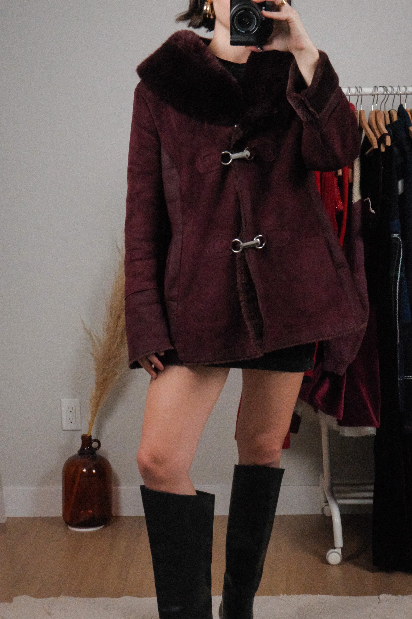Vintage x Faux Fur Trim Jacket (L)