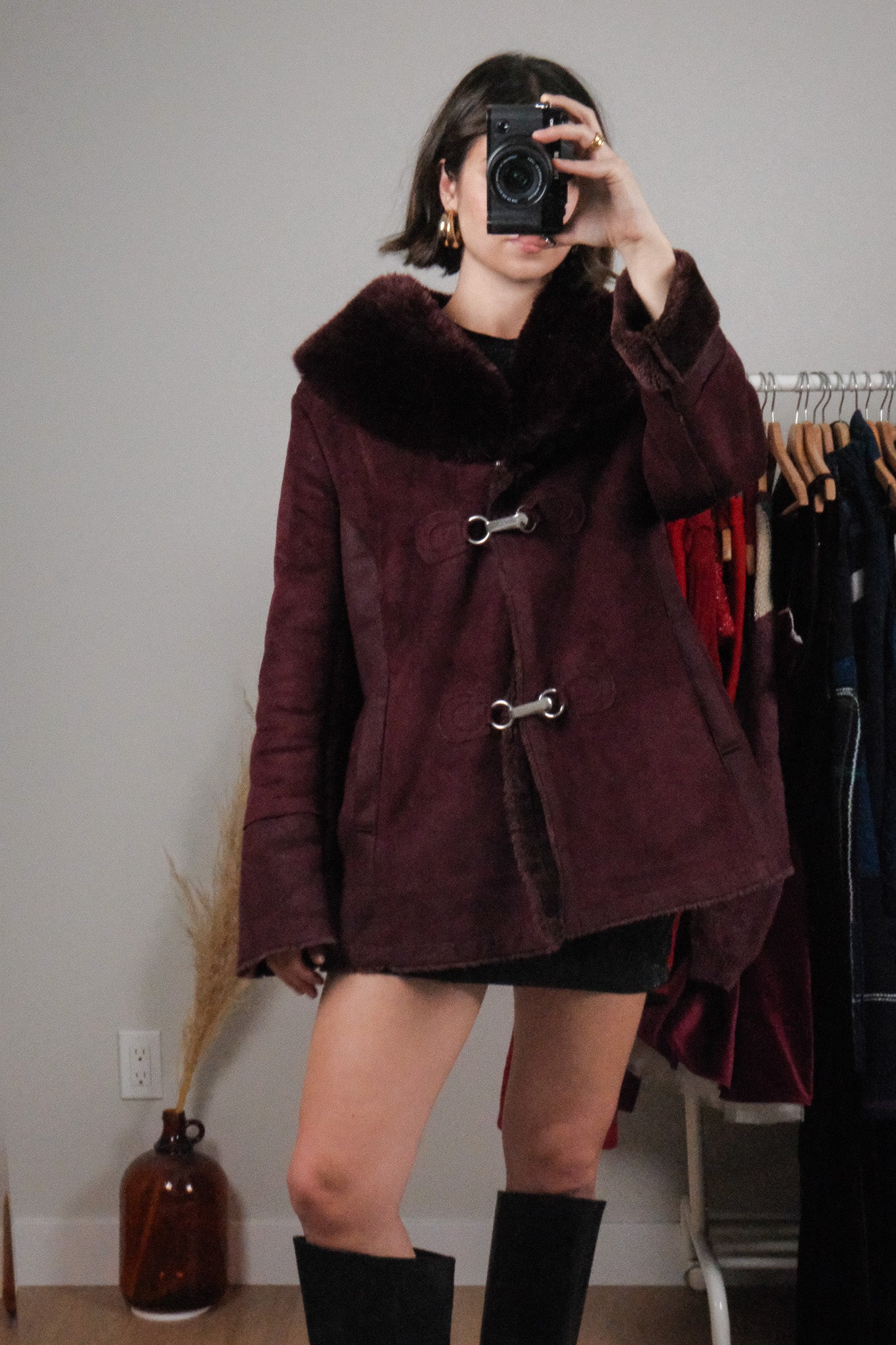 Vintage x Faux Fur Trim Jacket (L)